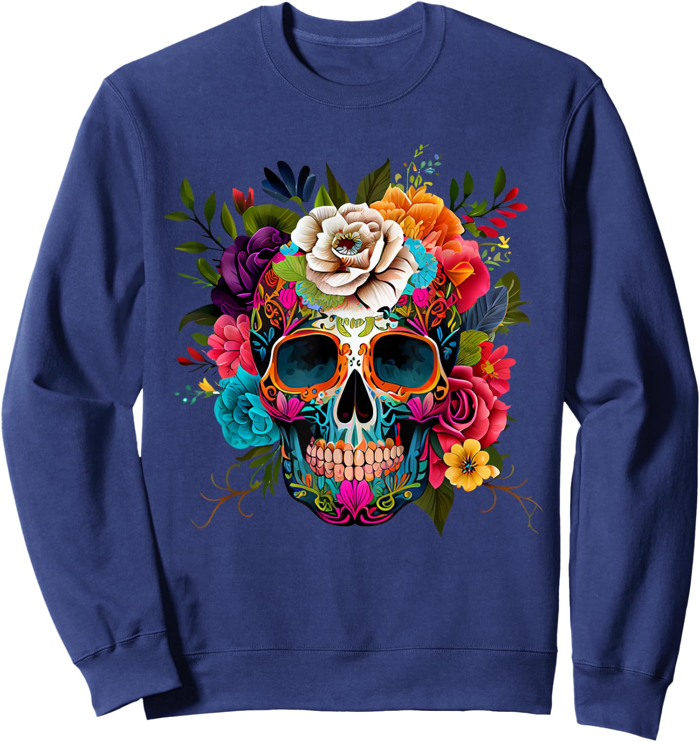 Dia De Los Muertos Deko Mexikanischer Kopf Sugar Skull Sweatshirt - Sweatshirt | Navy