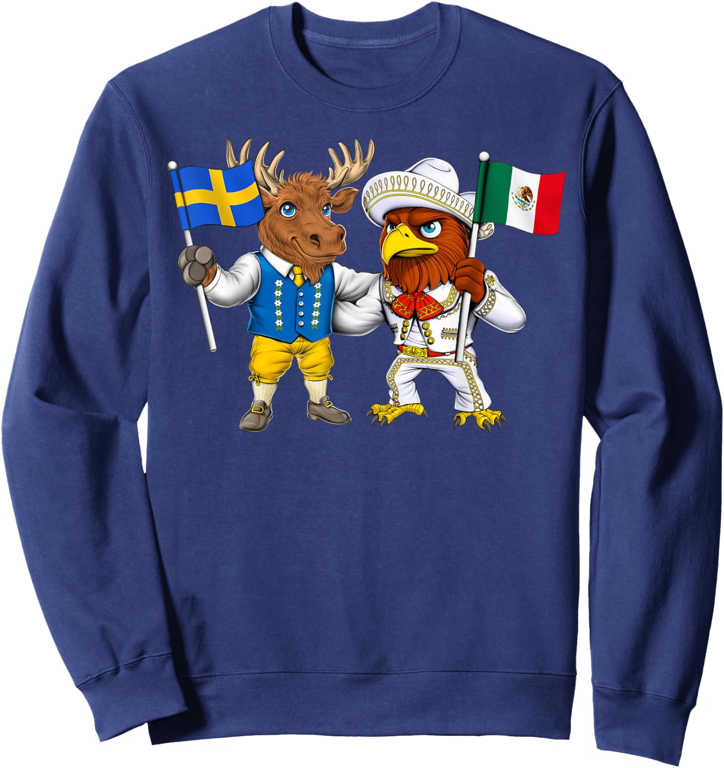 Mexico Sweden Flag Proud Mexican Roots Swedish Heritage Sweatshirt - Sweatshirt | Navy
