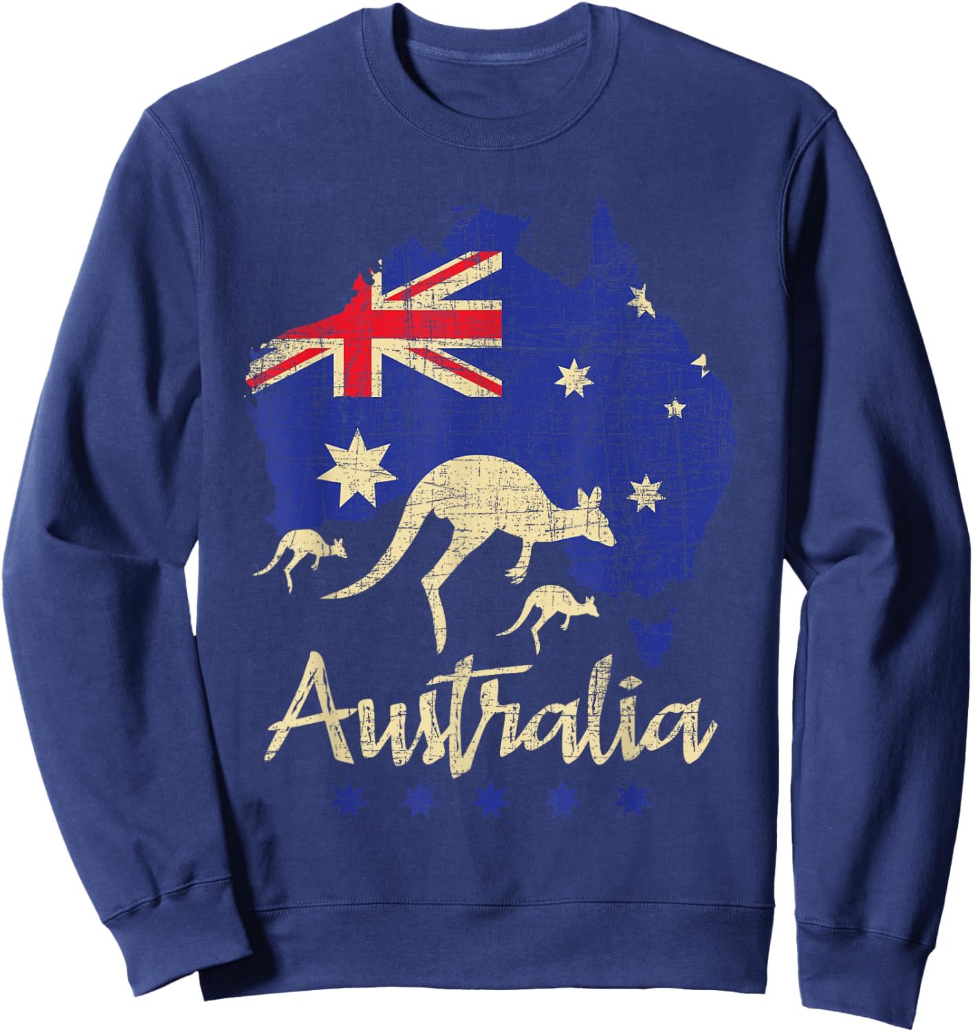 Australia - Kangaroo Australian Lover Wildlife Zoo Animal Small Sweatshirt - Sweatshirt | Navy
