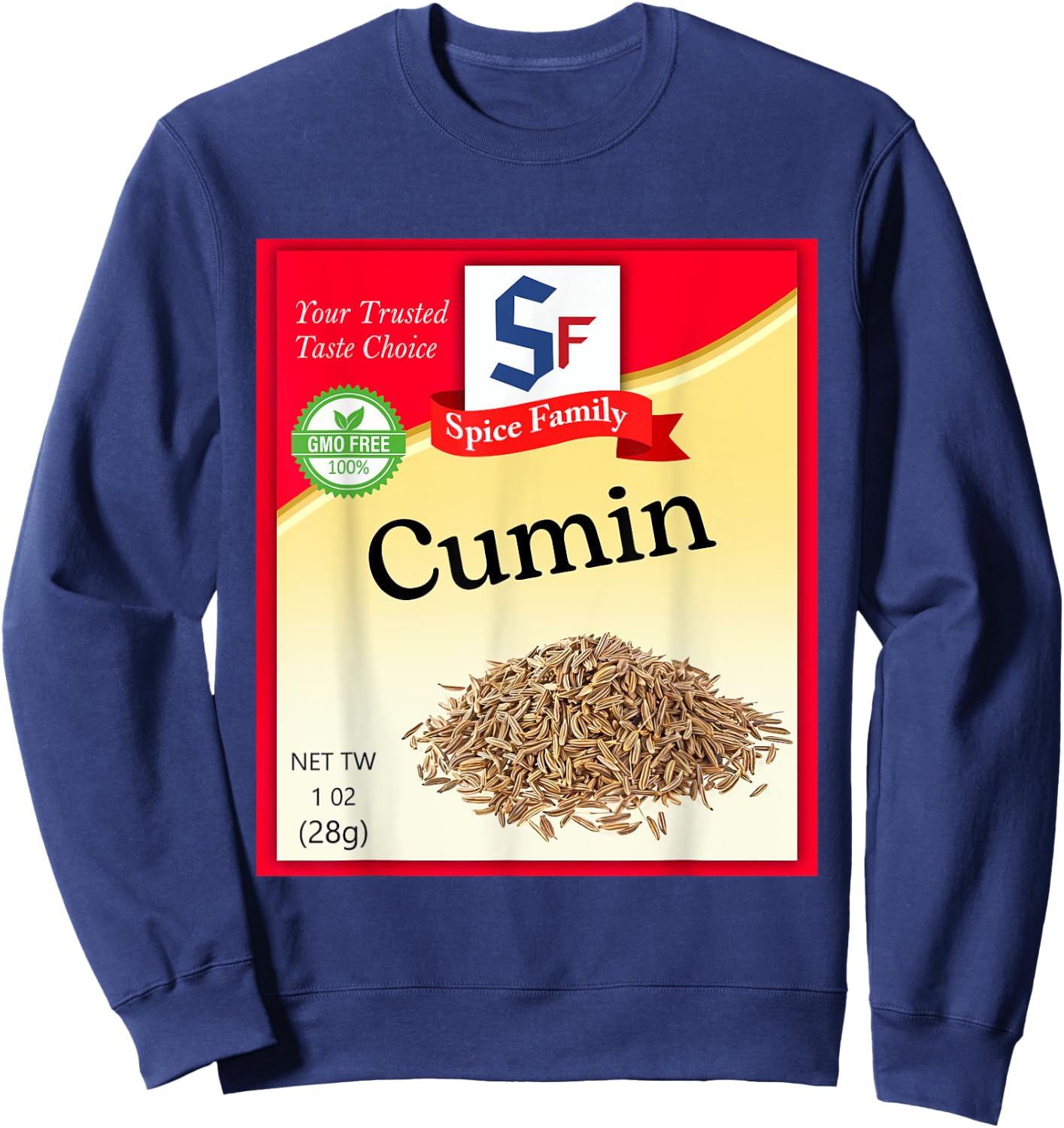 Cumin Condiment Costume Holiday Spice Costumes Sweatshirt - Sweatshirt | Navy