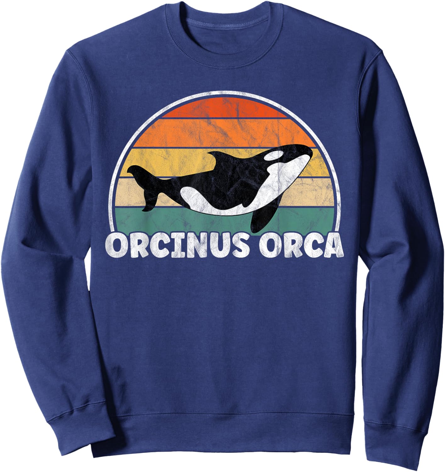 Orcinus Orca - Orcas Retro Distressed Sweatshirt - Sweatshirt | Navy