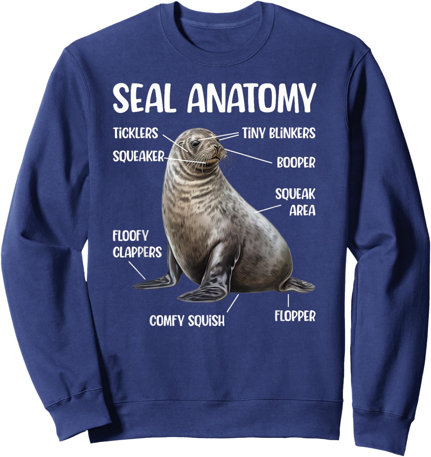 Seal Anatomy Seal Lover Funny Seal Sweatshirt - Sweatshirt | Navy