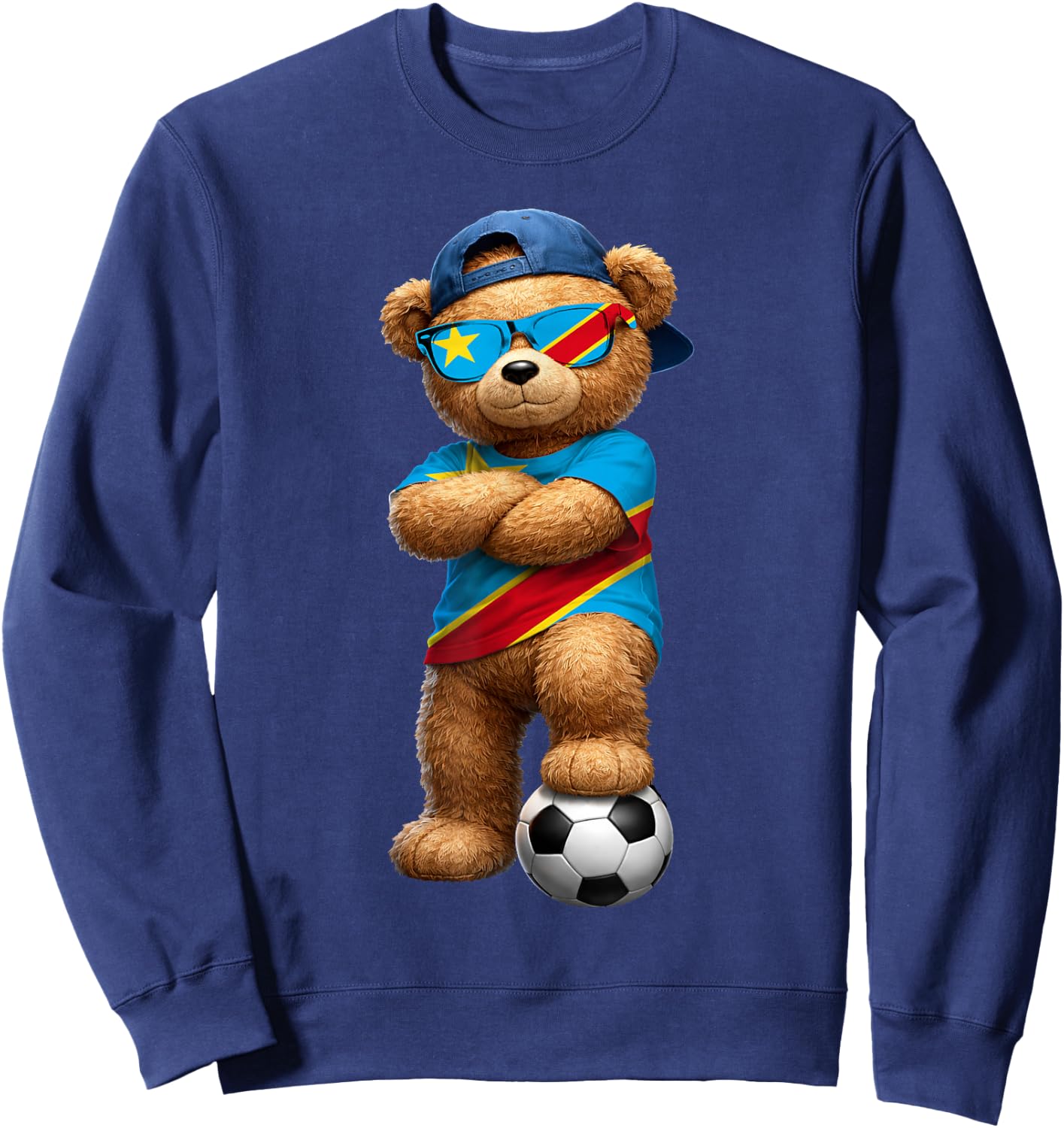 Congolese Flag Teddy Player Sports Outfit for Congo Sweatshirt - Sweatshirt | Navy