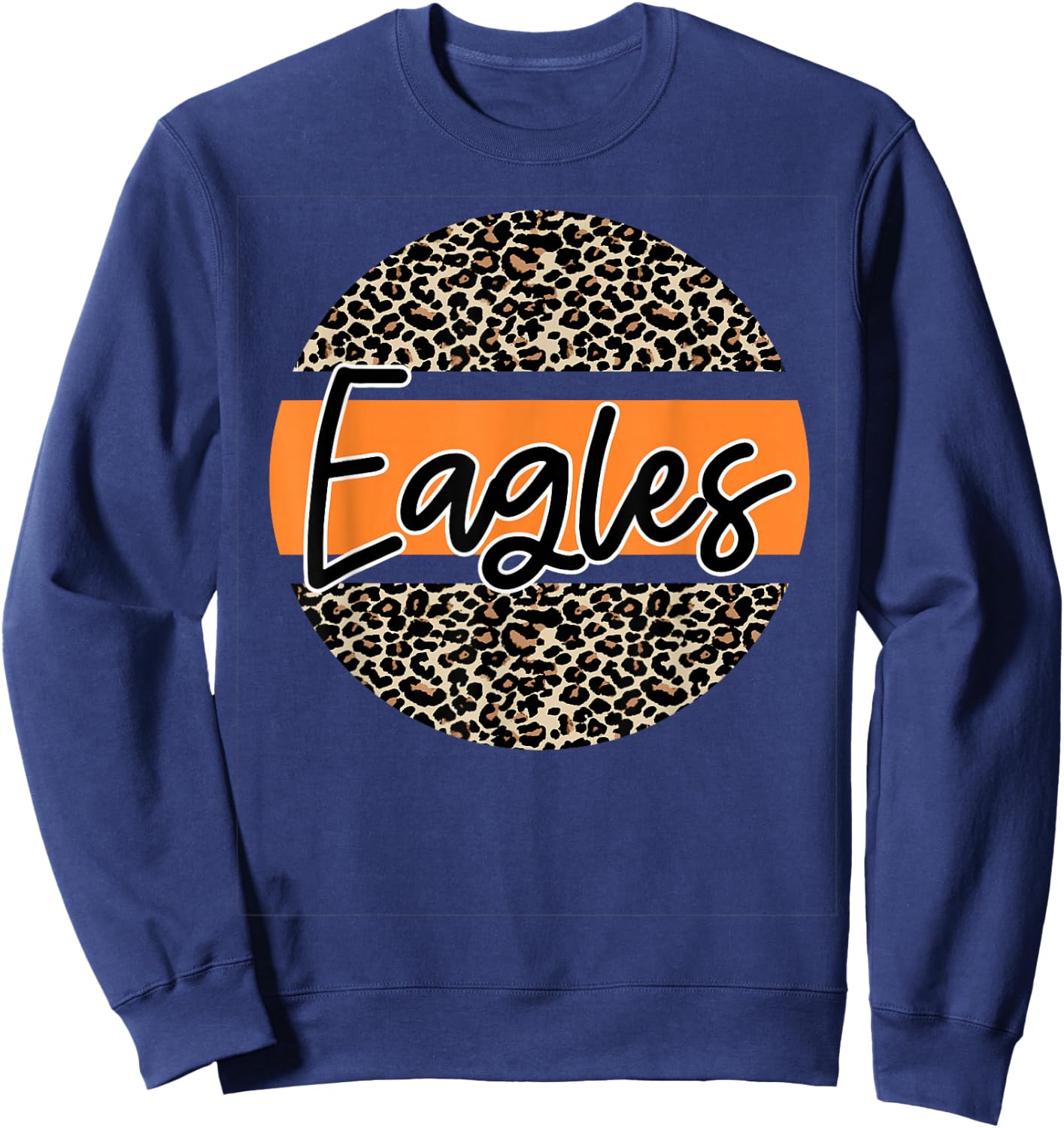 Eagles School Spirit Leopard Print Orange Sweatshirt - Sweatshirt | Navy