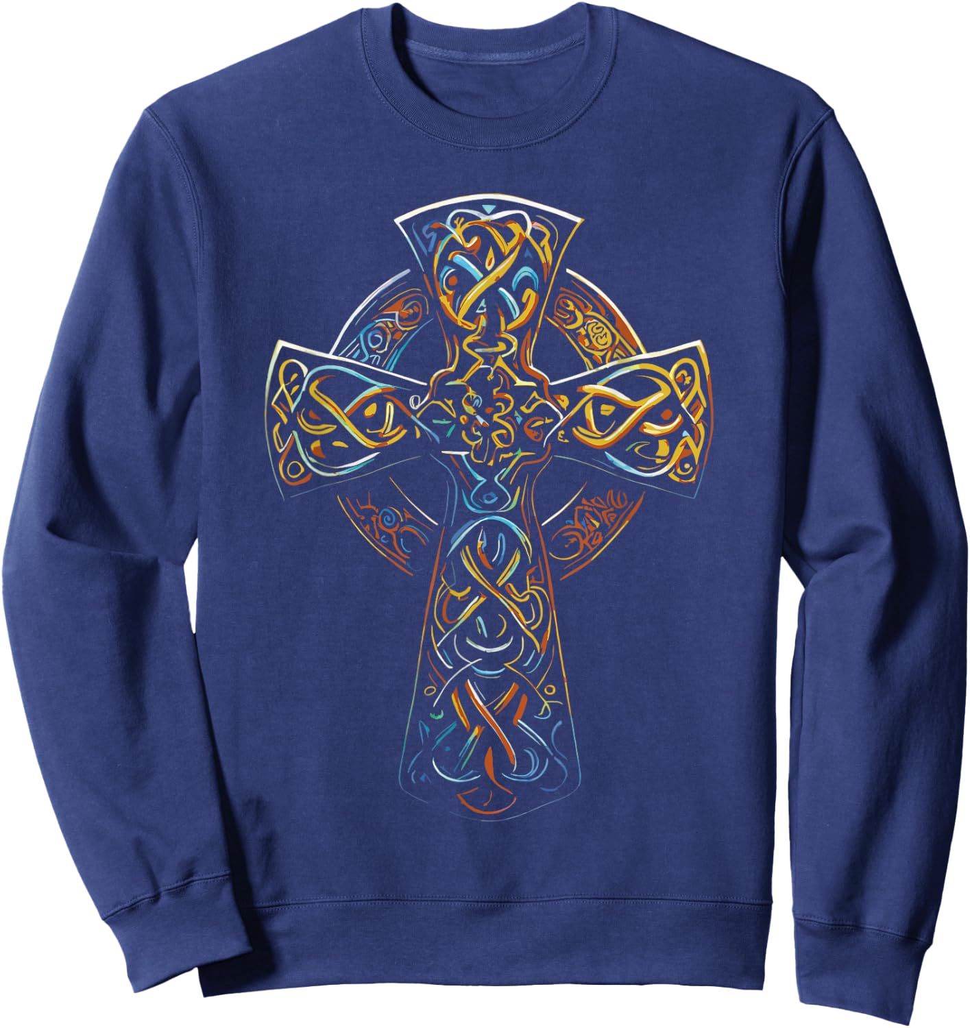 Celtic Cross , Black, S Sweatshirt - Sweatshirt | Navy