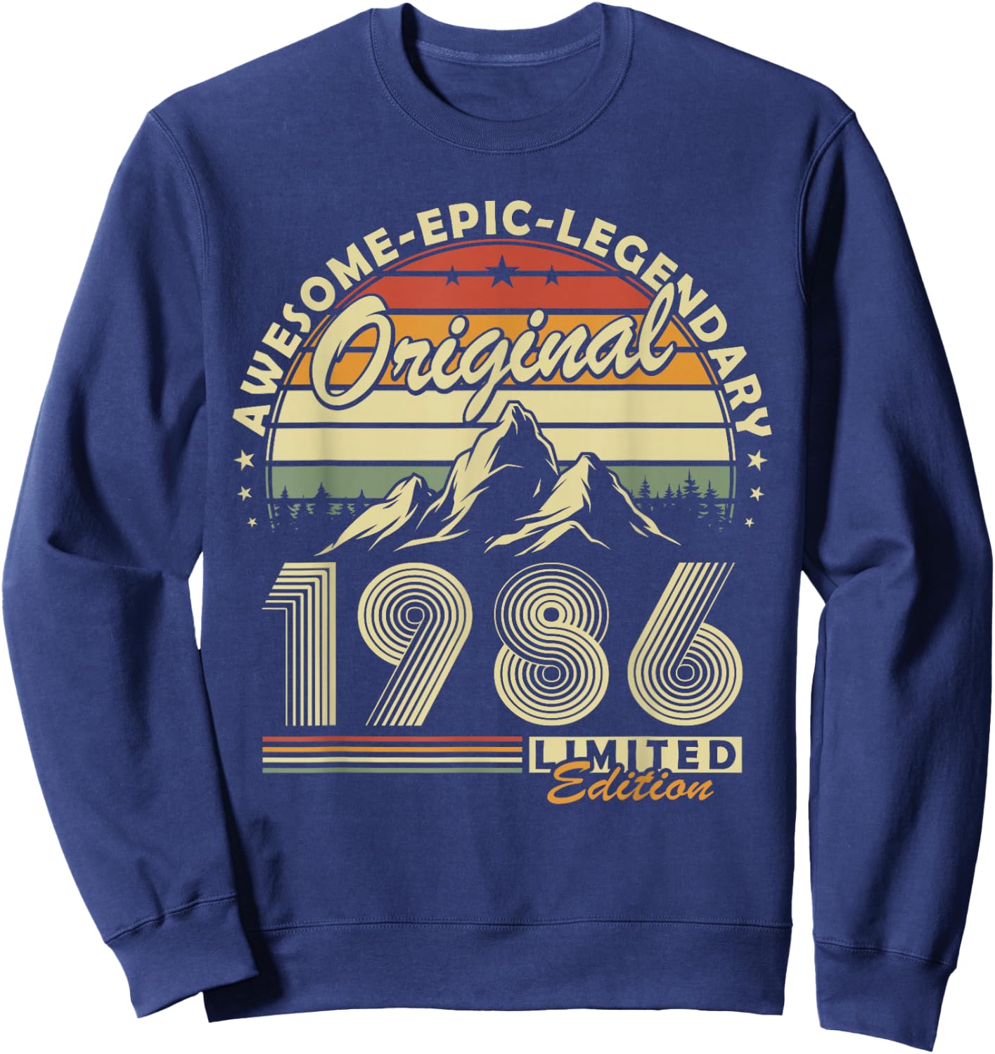 Original 1986 Anniversaire 40 Ans Cadeau pour Hommes Femmes Sweatshirt - Sweatshirt | Navy