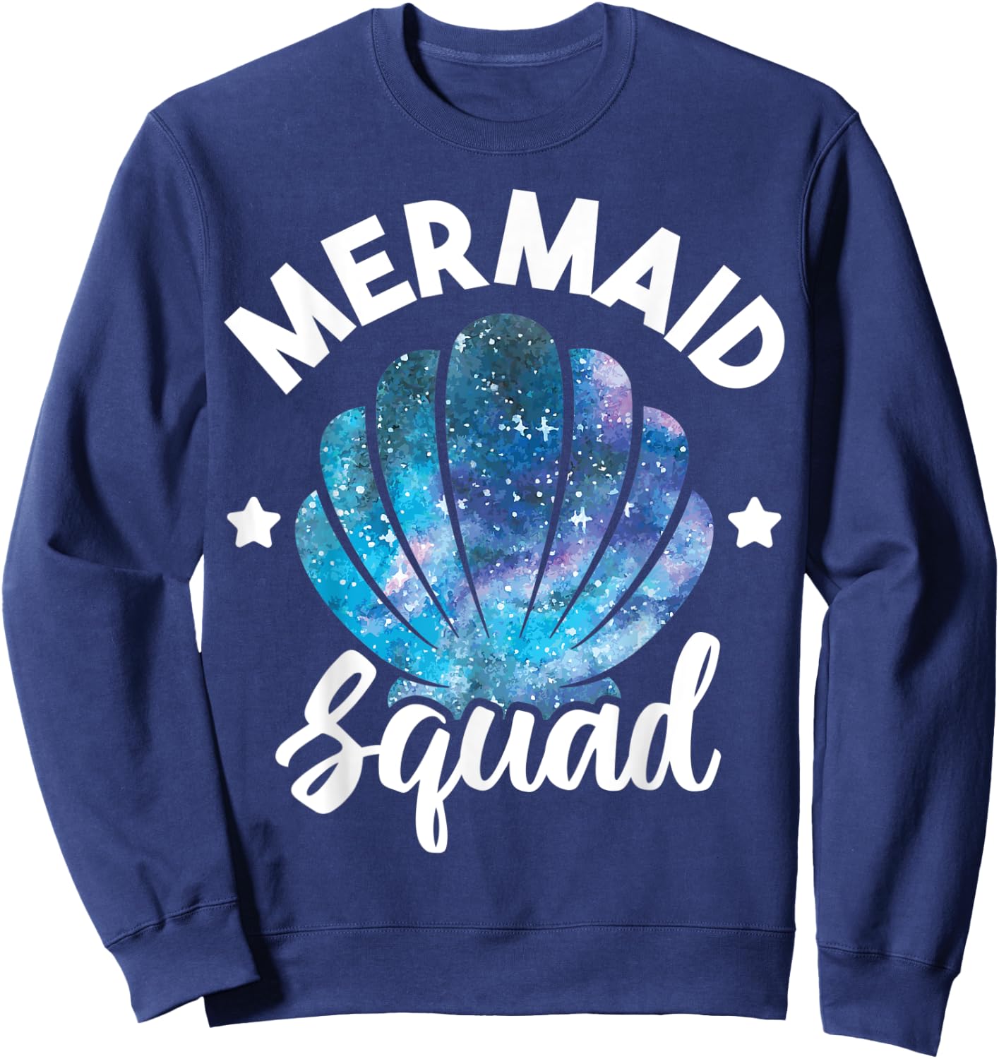 Cute Mermaid Squad Seashell Matching Mermaid Squad Party Sweatshirt - Sweatshirt | Navy
