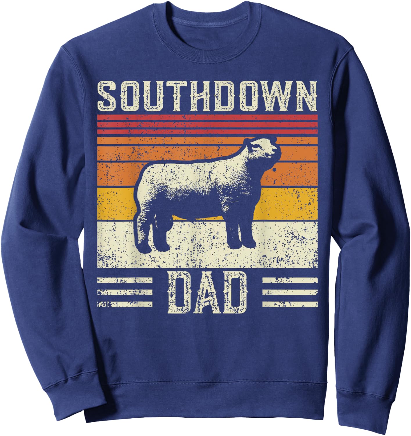 Best Sheep Dad Men - Vintage Southdown Sheep Sweatshirt - Sweatshirt | Navy