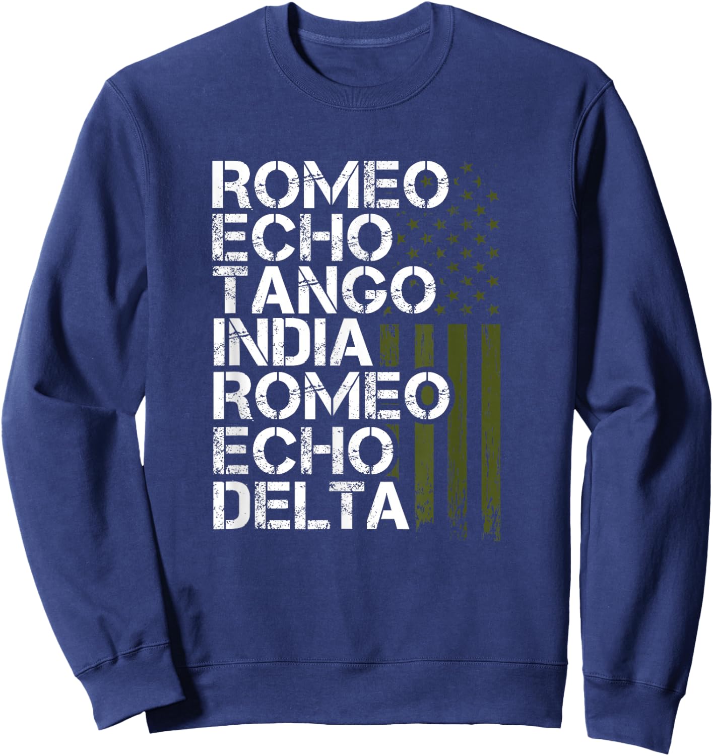 Retired Military Men Women Phonetic Alphabet Retirement Small Sweatshirt - Sweatshirt | Navy