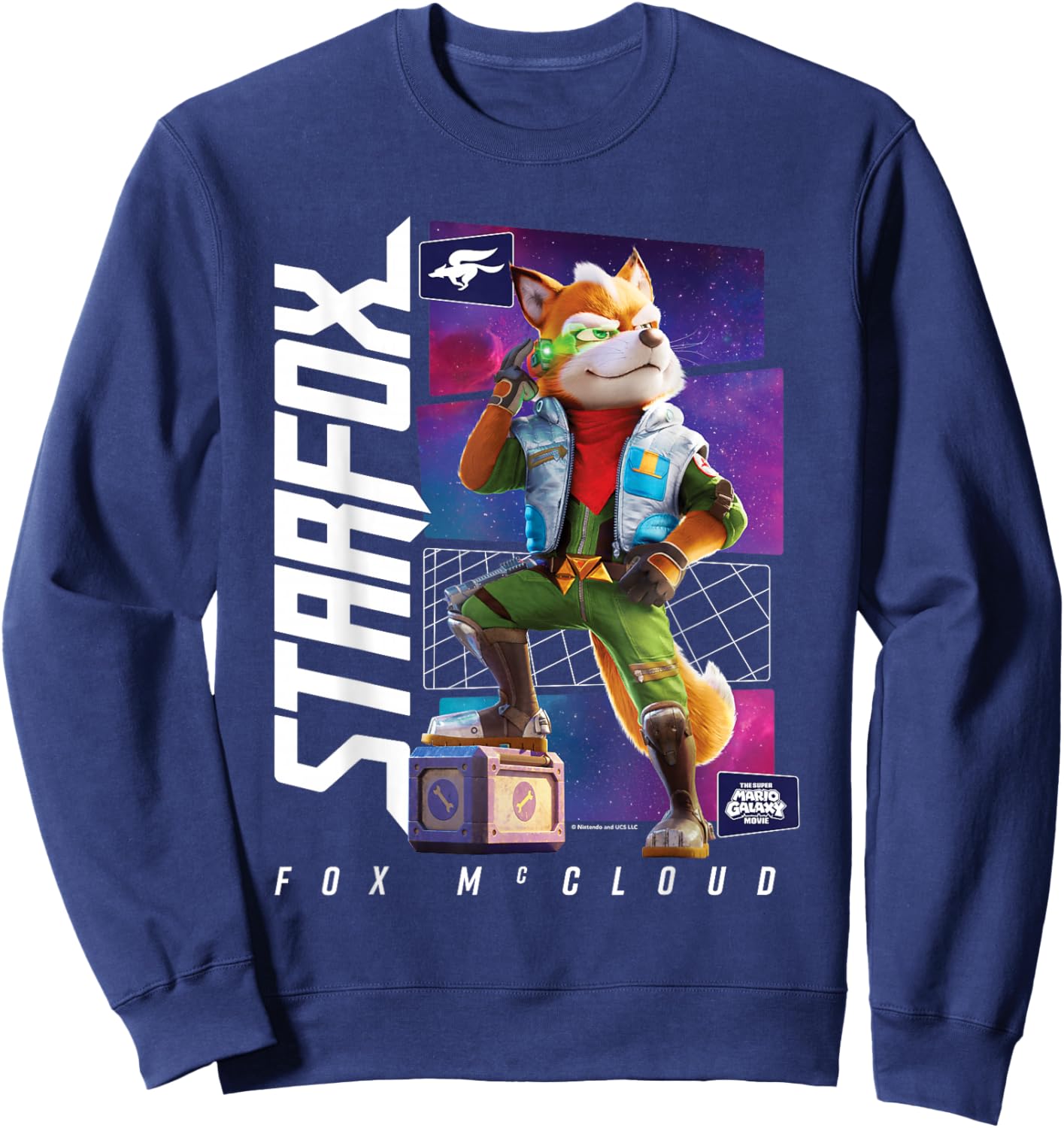 The Super Mario Galaxy Movie Fox McCloud Hero Pose Sweatshirt - Sweatshirt | Navy