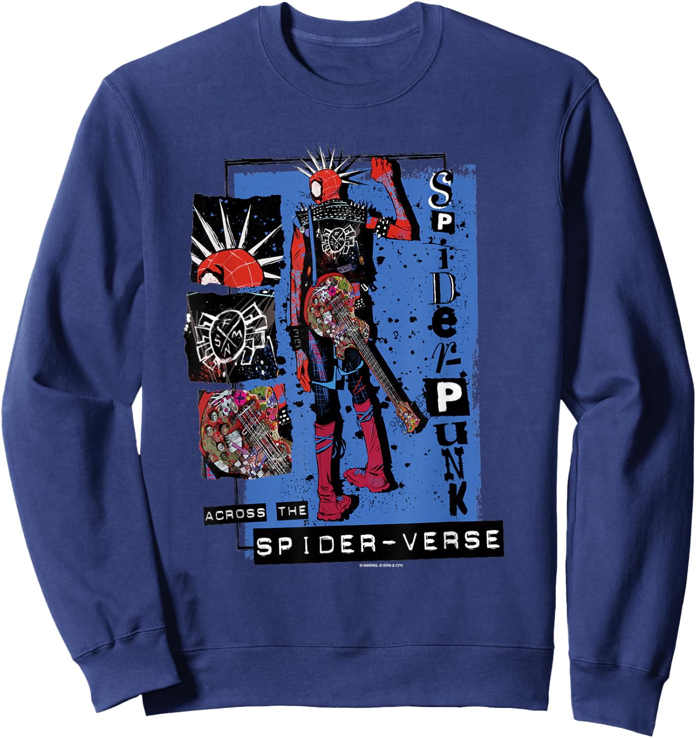 Marvel Spider-Man: Across the Spider-Verse Spider-Punk Back Sweatshirt - Sweatshirt | Navy
