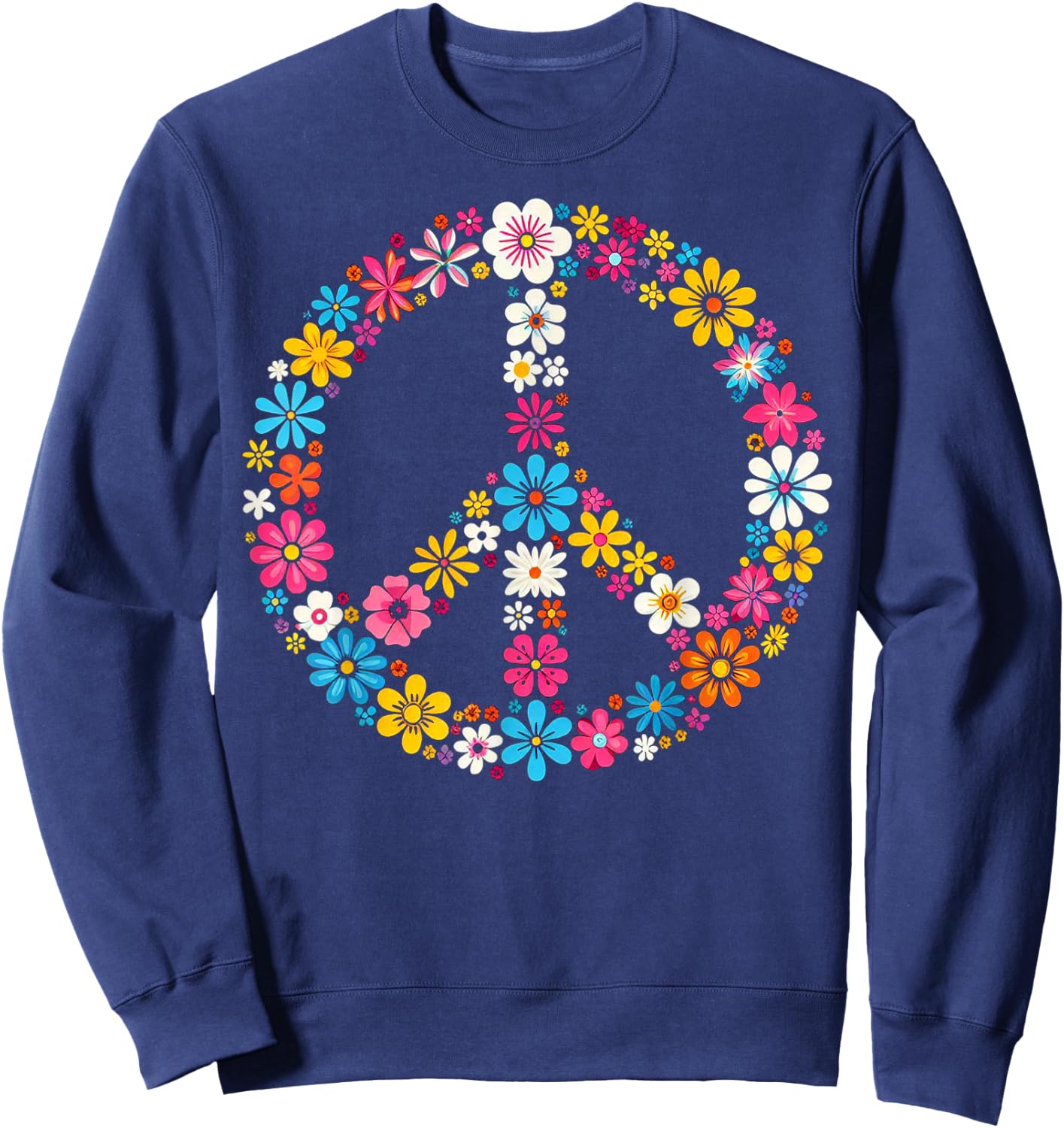 Peace Love Hippie Retro Tie Dye années 60 70 Vintage Graphique Sweatshirt - Sweatshirt | Navy