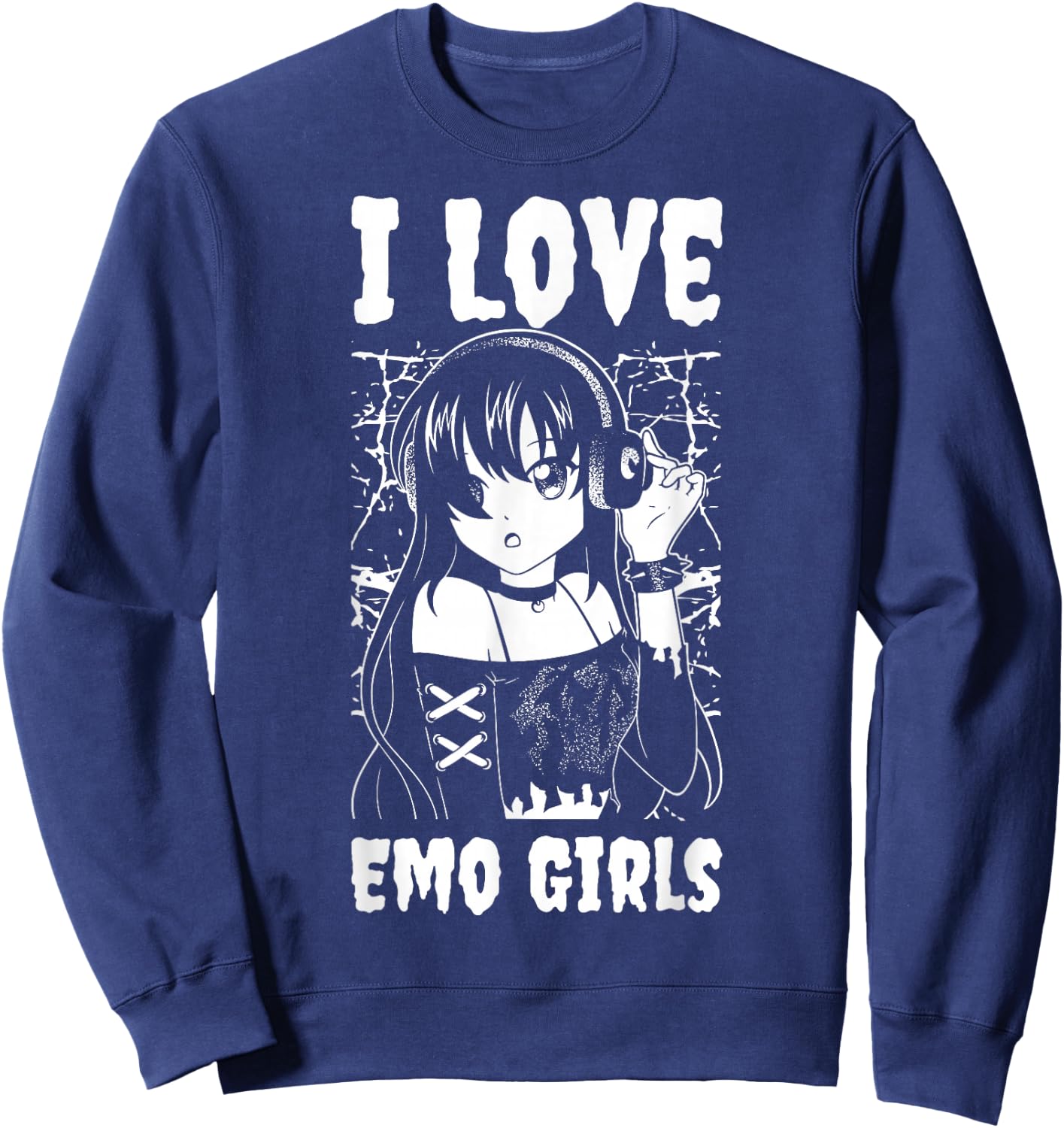 I Love Emo Girls Sweatshirt - Sweatshirt | Navy