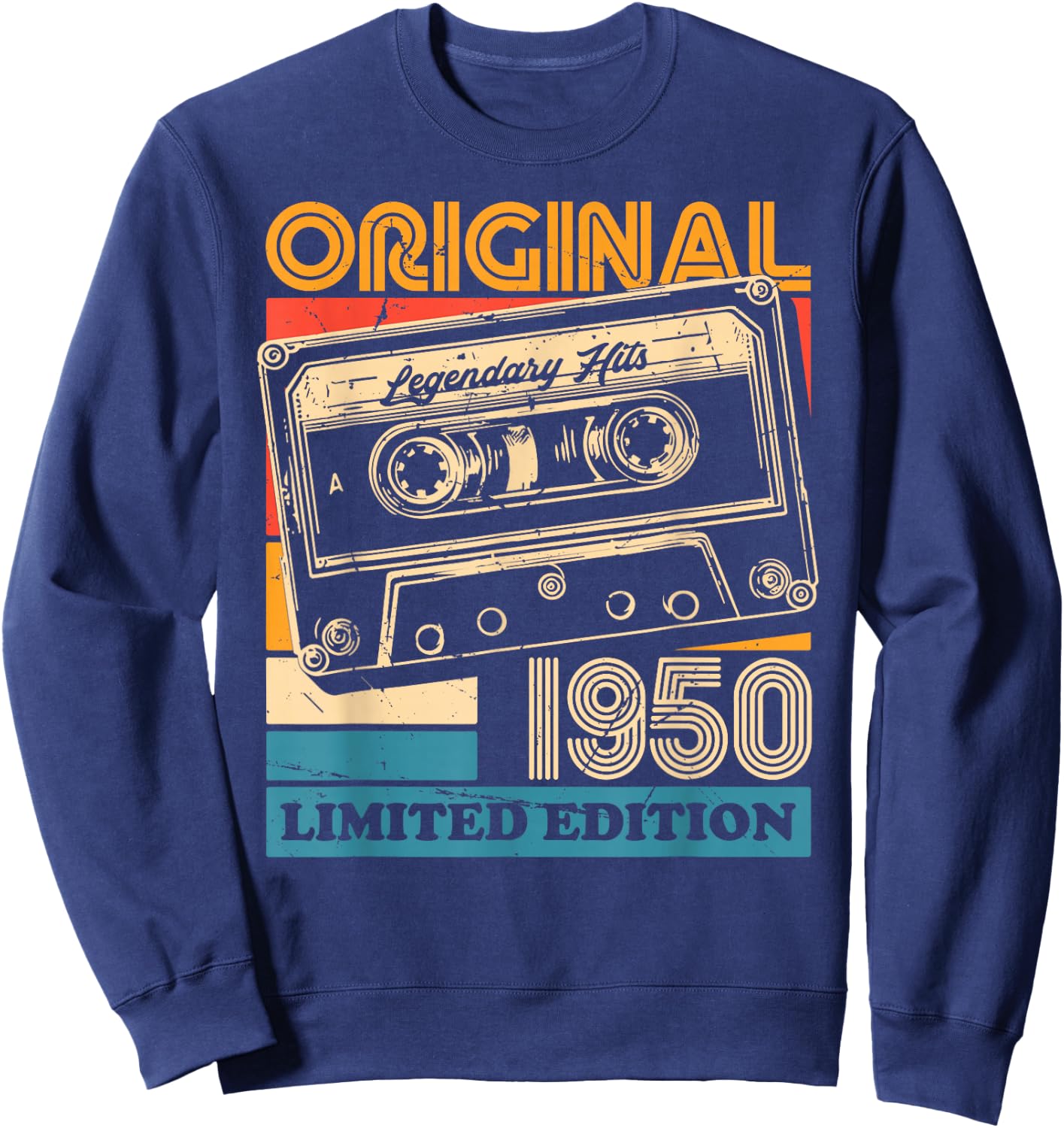 75th Birthday Retro Vintage 1950 Men Women Sweatshirt - Sweatshirt | Navy