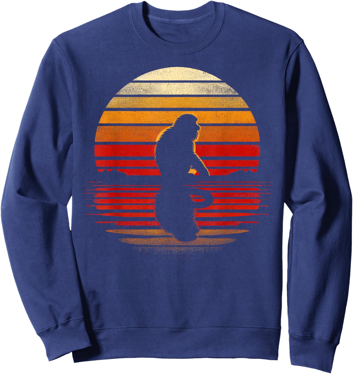 Howler Monkey Sunset Retro Style Safari Vintage 70s Sweatshirt - Sweatshirt | Navy