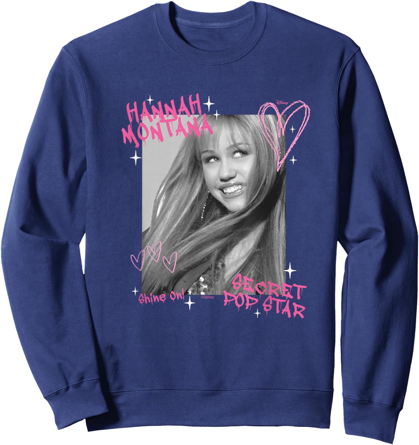 Disney Hannah Montana Secret Pop Star Photo Shine On Sweatshirt - Sweatshirt | Navy