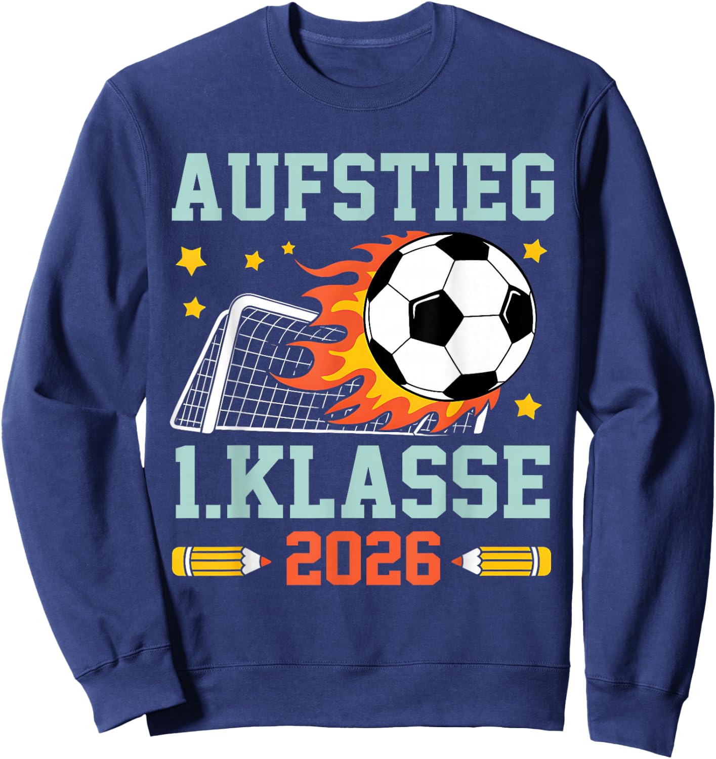 Schulkind 2026 Einschulung Erste Klasse Fußball 1 Klasse Sweatshirt - Sweatshirt | Navy