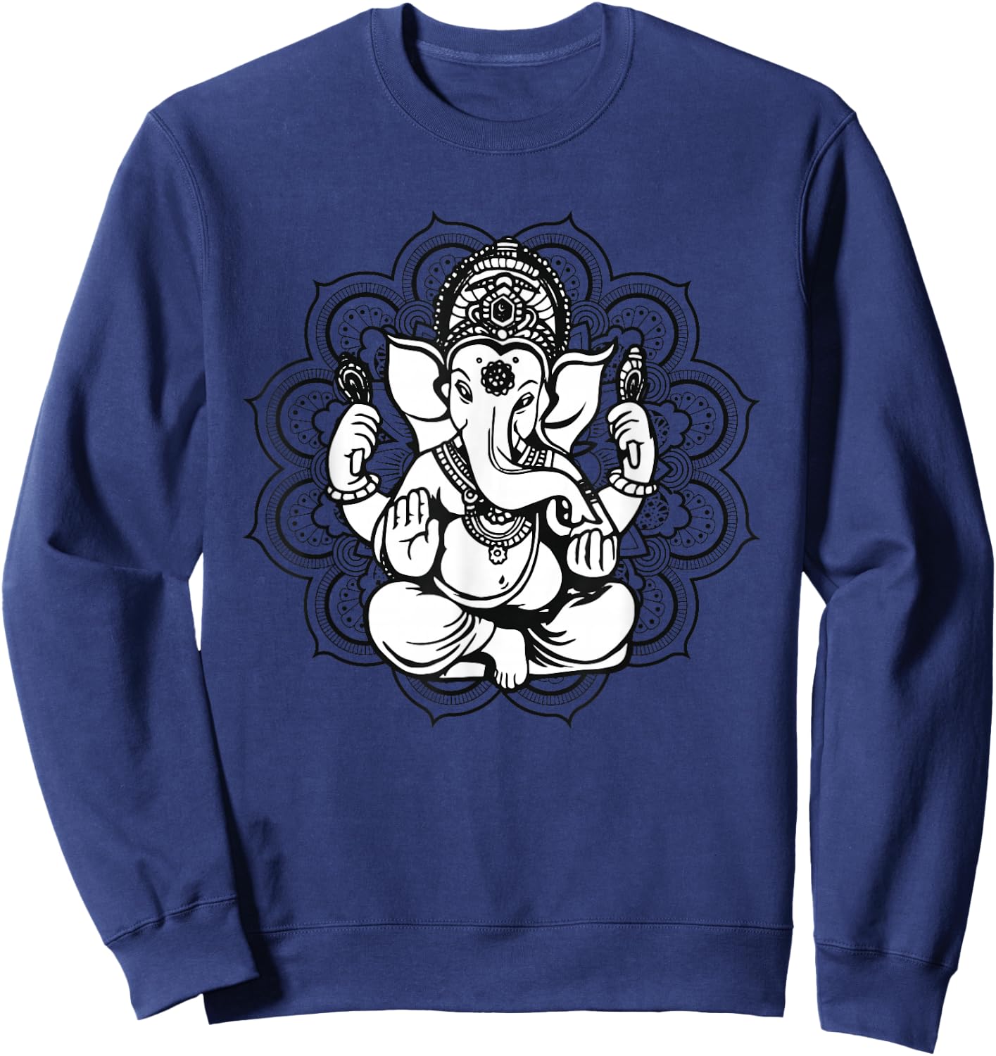 Ganesha Mandala Hindu God Hinduism Yoga Gift Sweatshirt - Sweatshirt | Navy