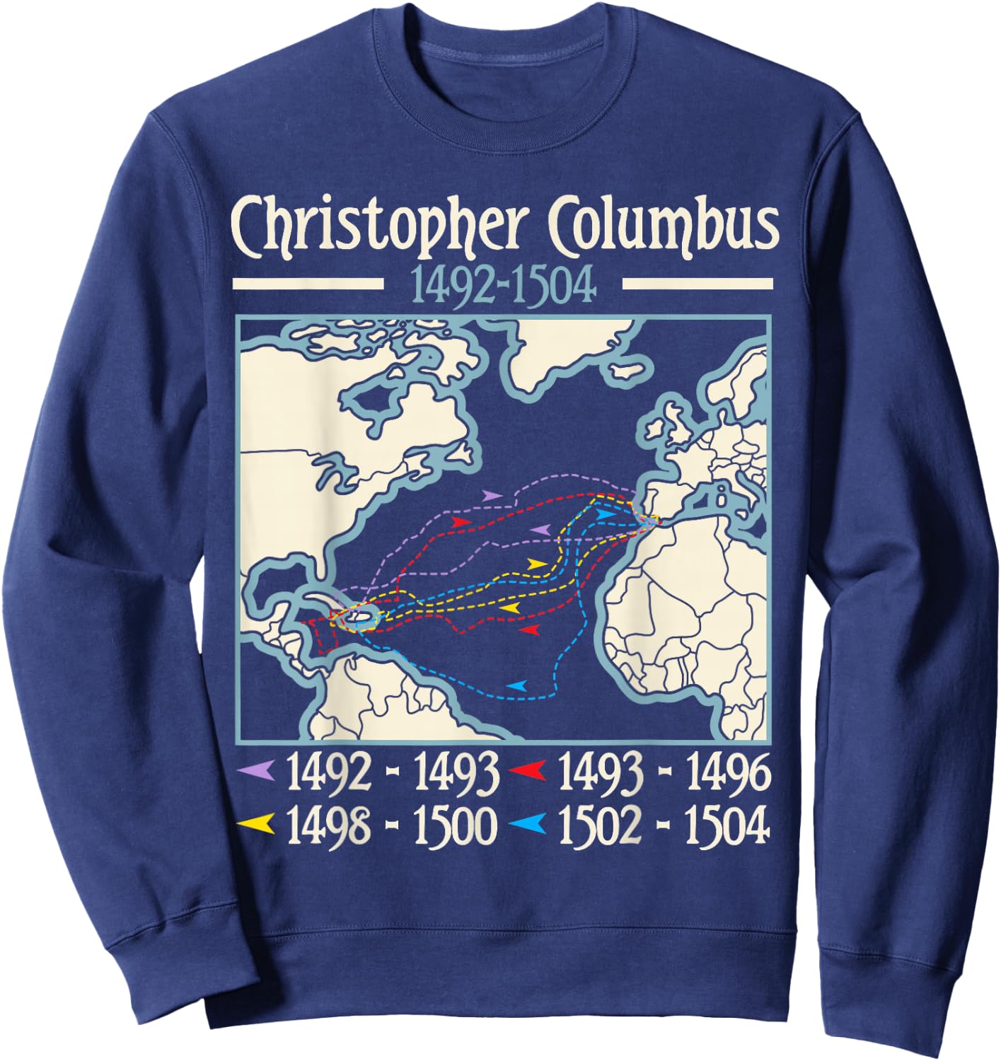 Christopher Columbus Day Italian American Sweatshirt - Sweatshirt | Navy