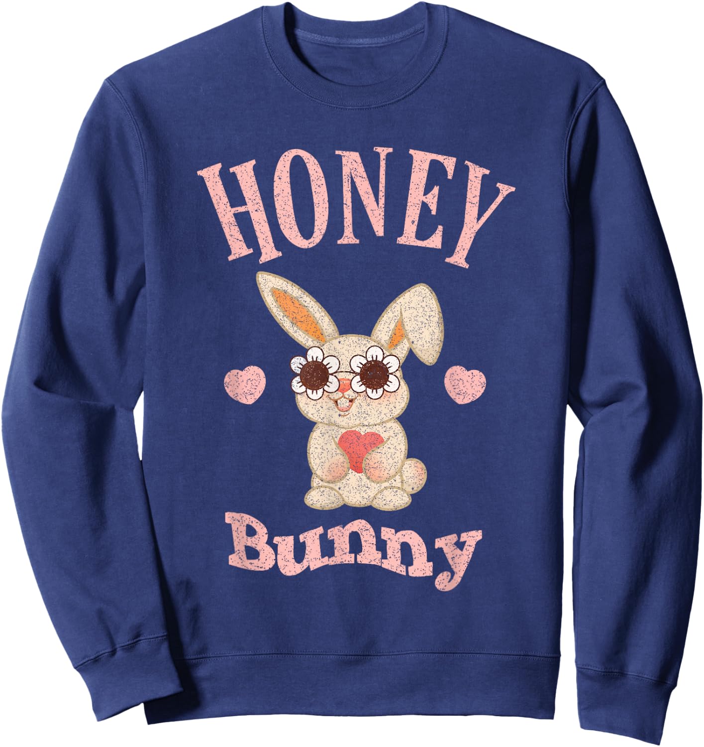 Honey Bunny Retro Easter Cute Rabbit Women Girls Kid Toddler Sweatshirt - Sweatshirt | Navy