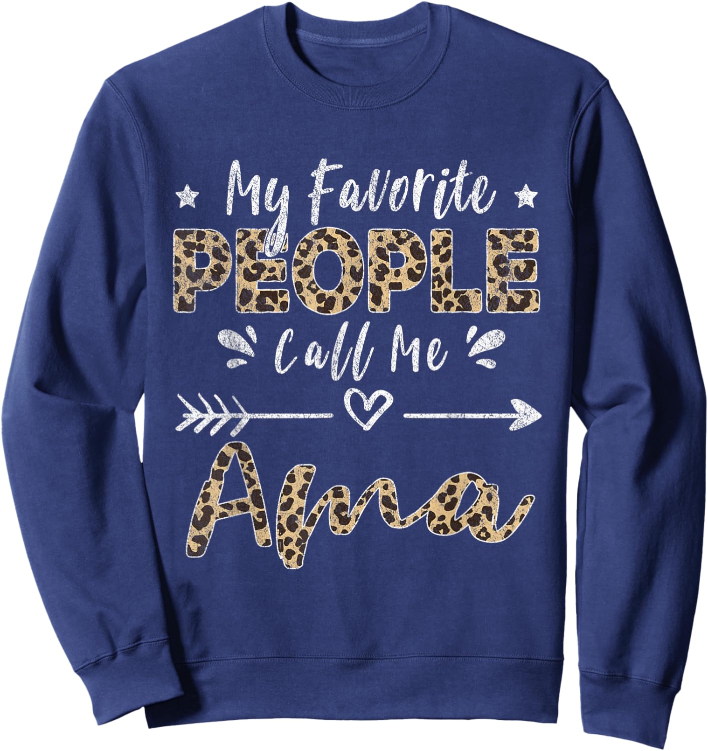 My Favorite People Call Me Ama Leopard Sweatshirt - Sweatshirt | Navy
