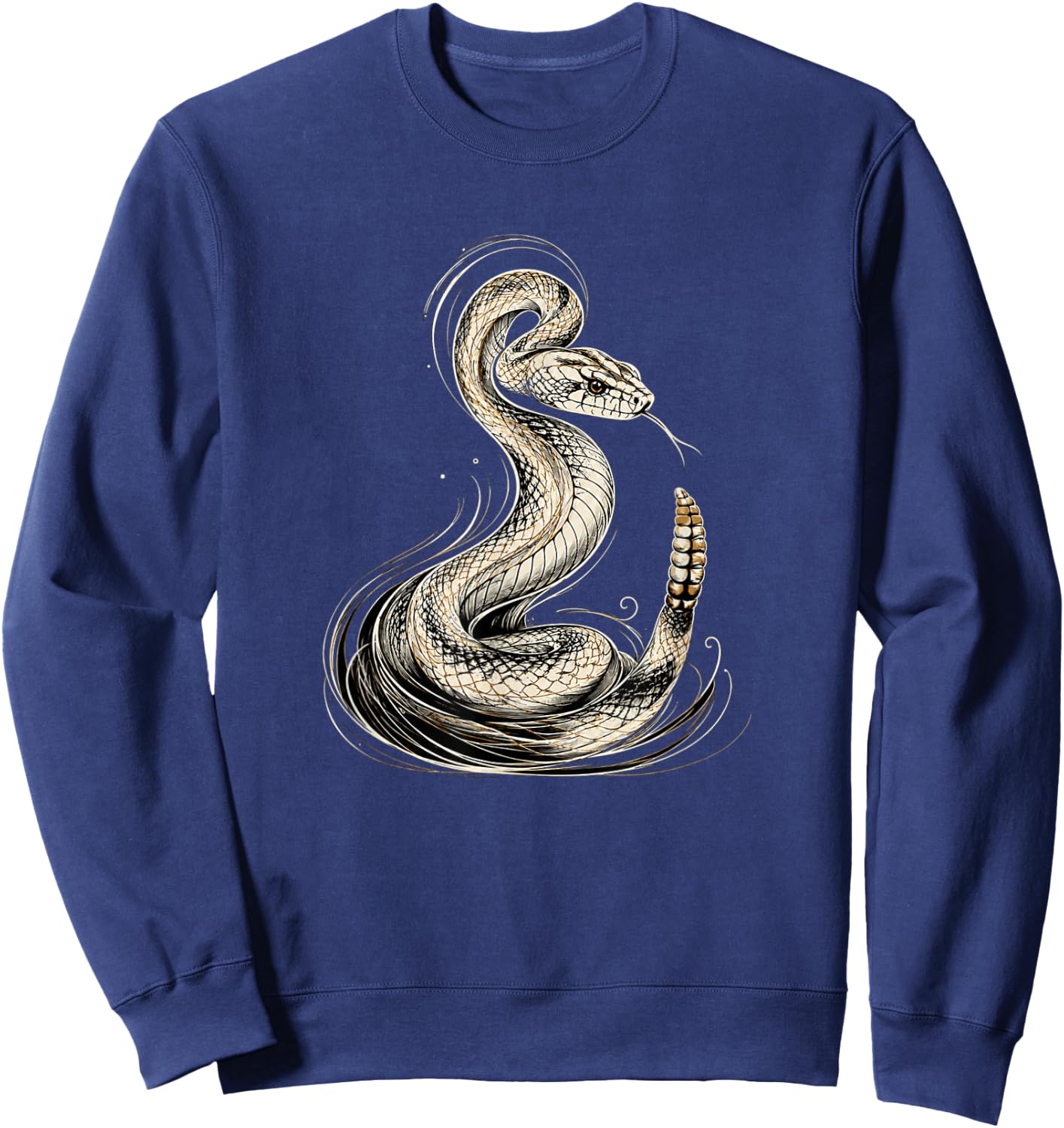 Artistic Rattlesnake Snake Men Women Kids Sweatshirt - Sweatshirt | Navy