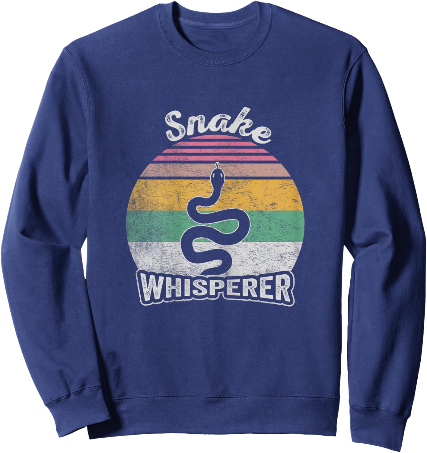 Retro Vintage Snake Whisperer Snake Lover Funny Snake Sweatshirt - Sweatshirt | Navy