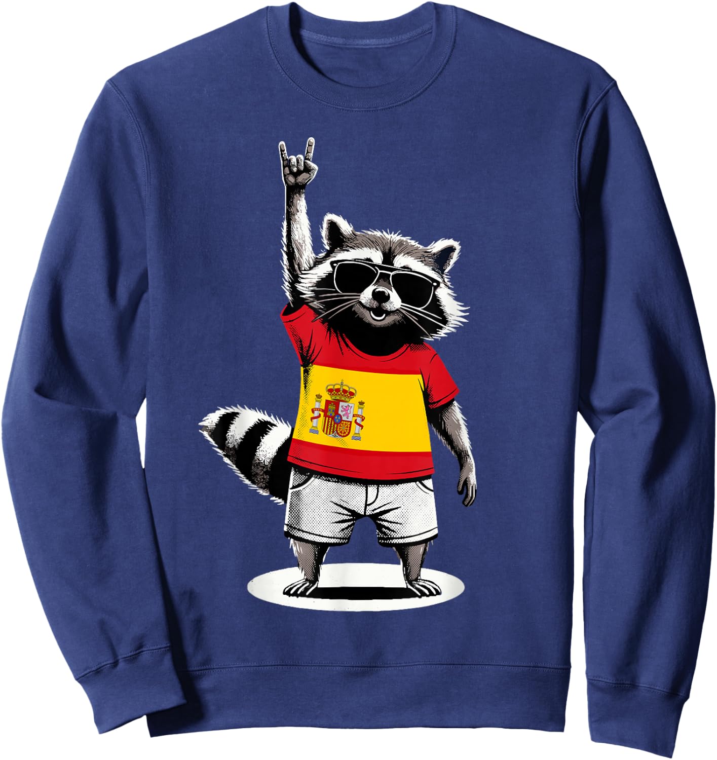 Spanische Flagge Waschbär Lustig Spanien Sweatshirt - Sweatshirt | Navy