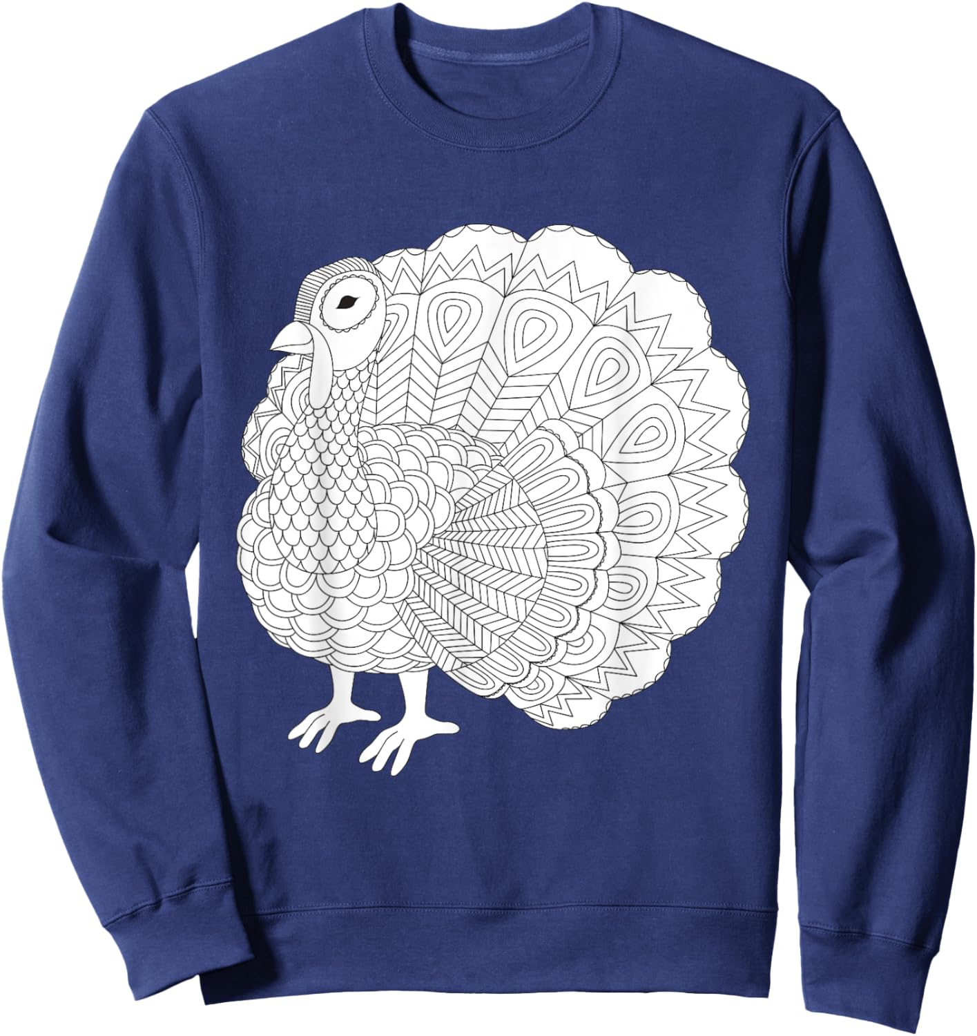 Fall Thanksgiving Turkey Color Your Own Shirt Colorific Sweatshirt - Sweatshirt | Navy