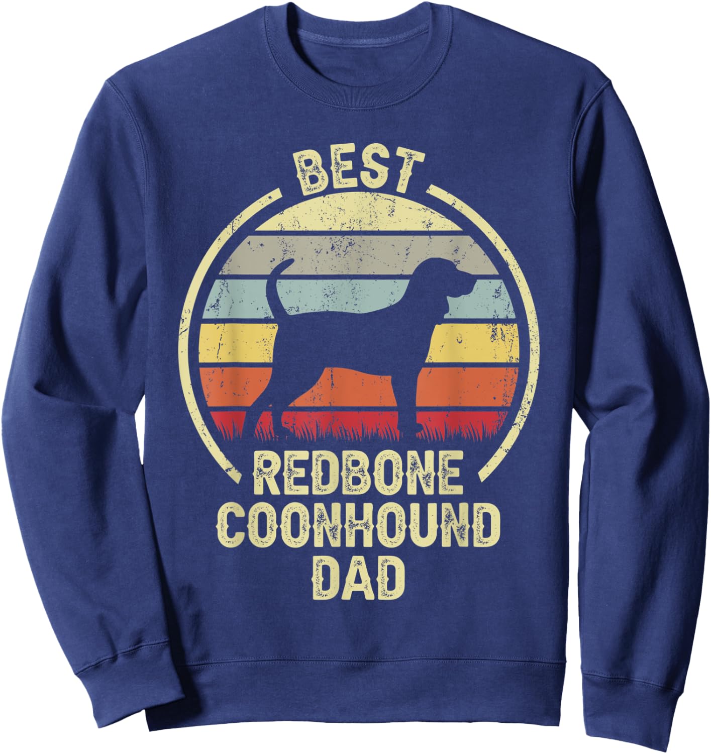 Best Dog Father Dad - Vintage Reds Redbone Coonhound Women Sweatshirt - Sweatshirt | Navy