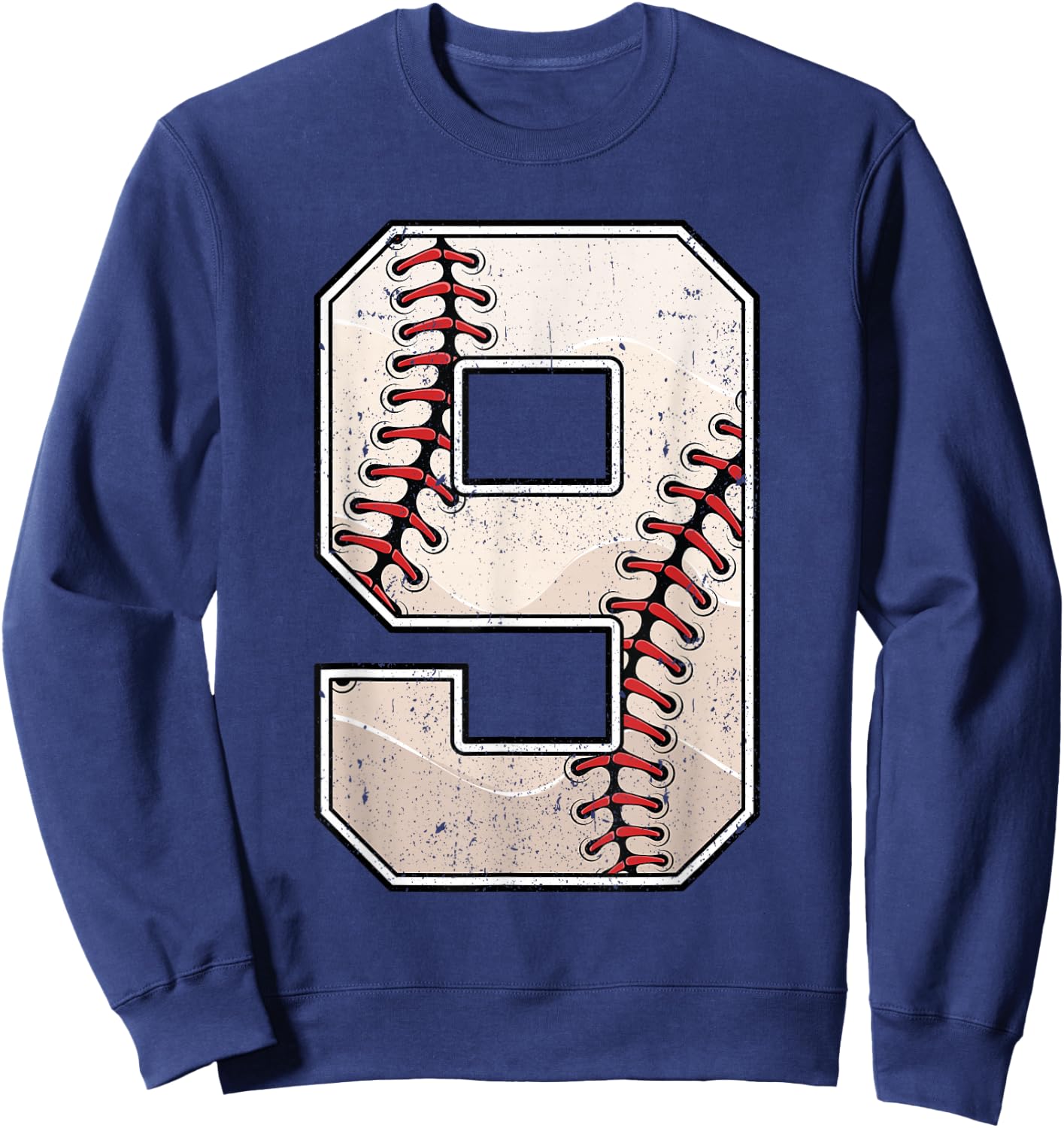 Baseball Birthday Boy Nine 9 Years Old Ninth 9th Bday Party Sweatshirt - Sweatshirt | Navy