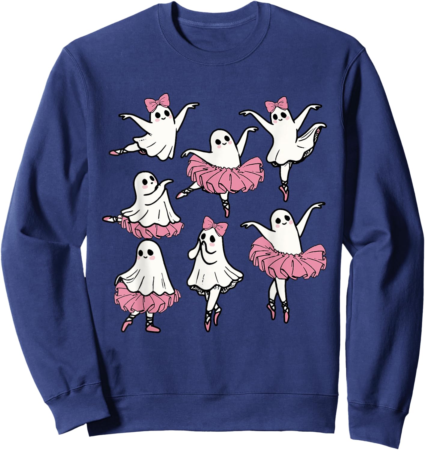 Ballet Ghost Dancer Cute Boo Dancing Halloween Sweatshirt - Sweatshirt | Navy