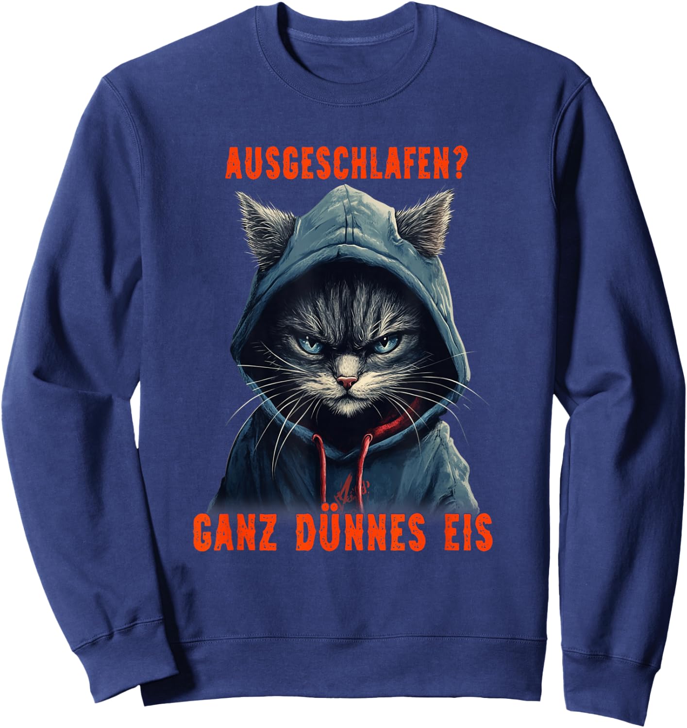 Very Thin Ice Cream. Coffee, Cats and Caffeine , black Sweatshirt - Sweatshirt | Navy