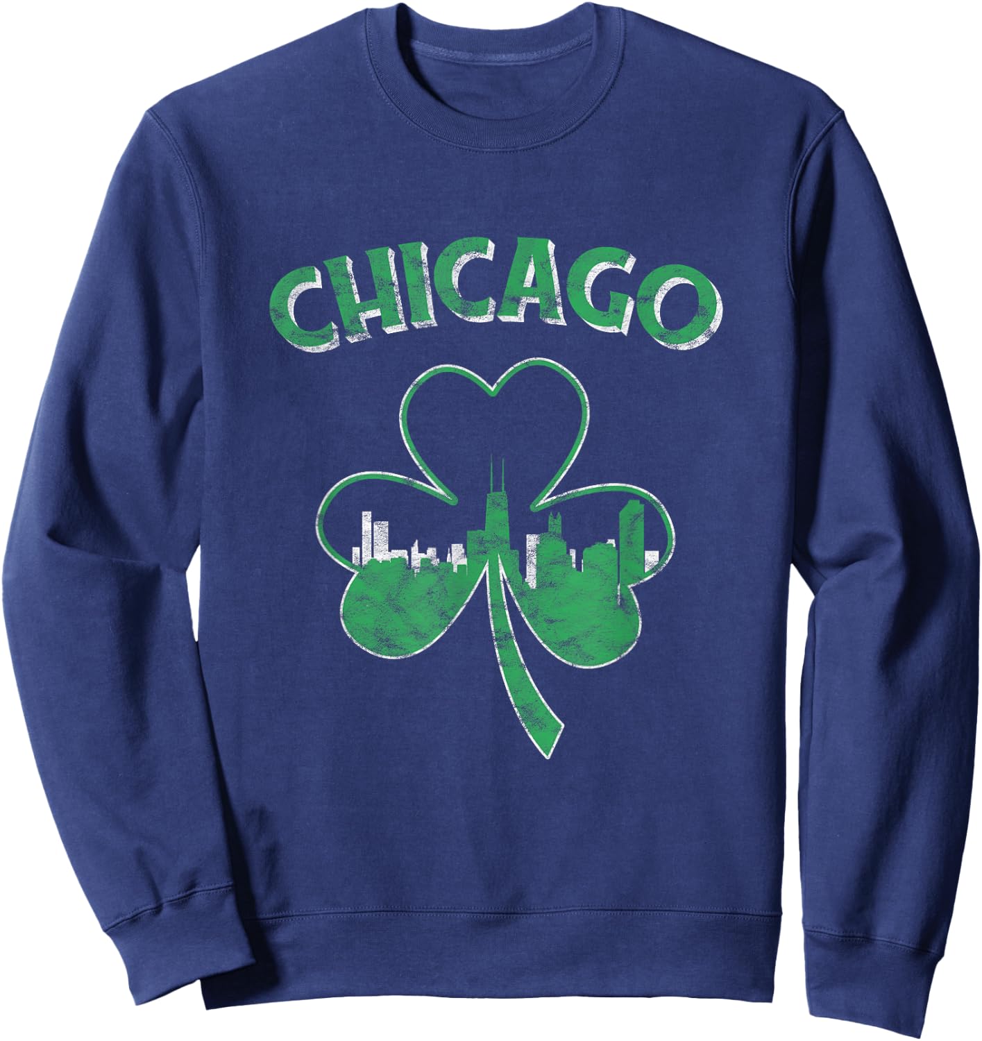 Retro Chicago St Patricks Day Shirt Parade Men Women Sweatshirt - Sweatshirt | Navy