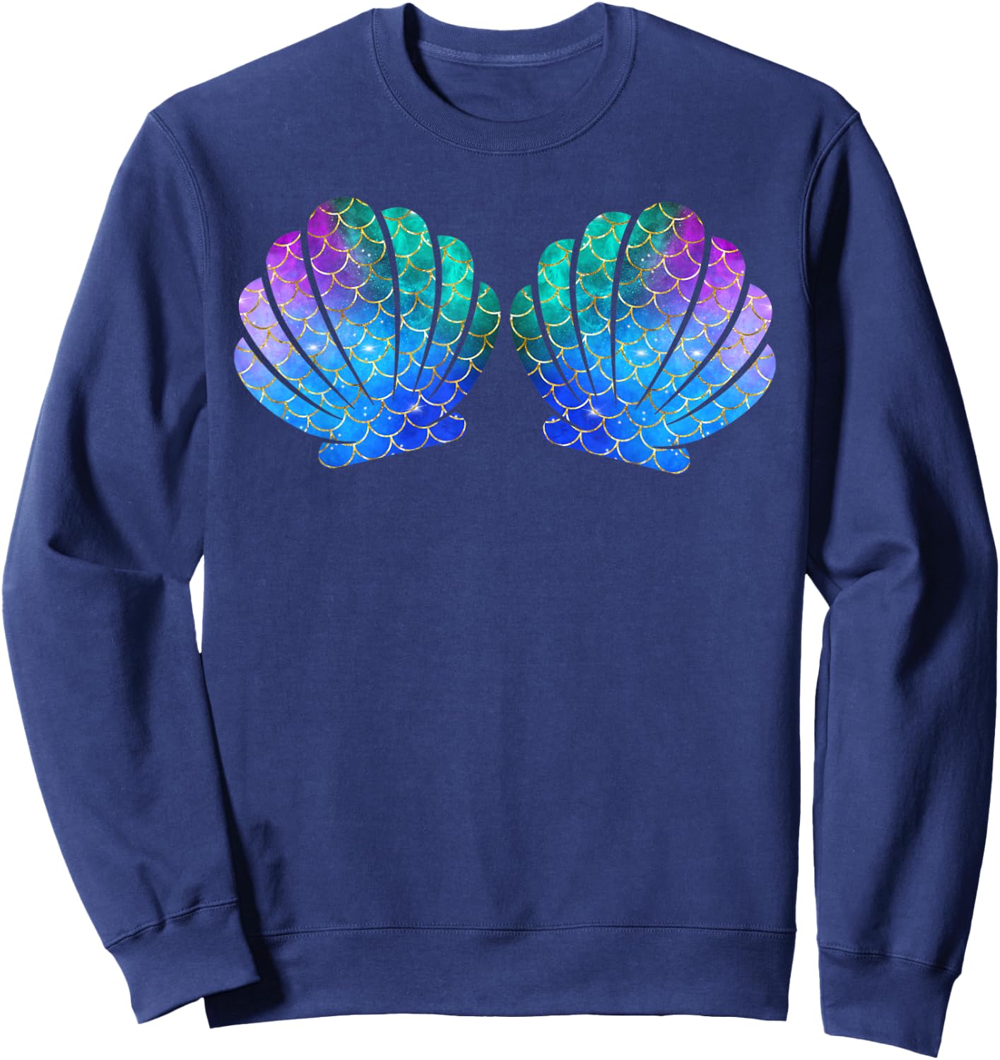 Mermaid Costume Women's Carnival Shell , black Sweatshirt - Sweatshirt | Navy