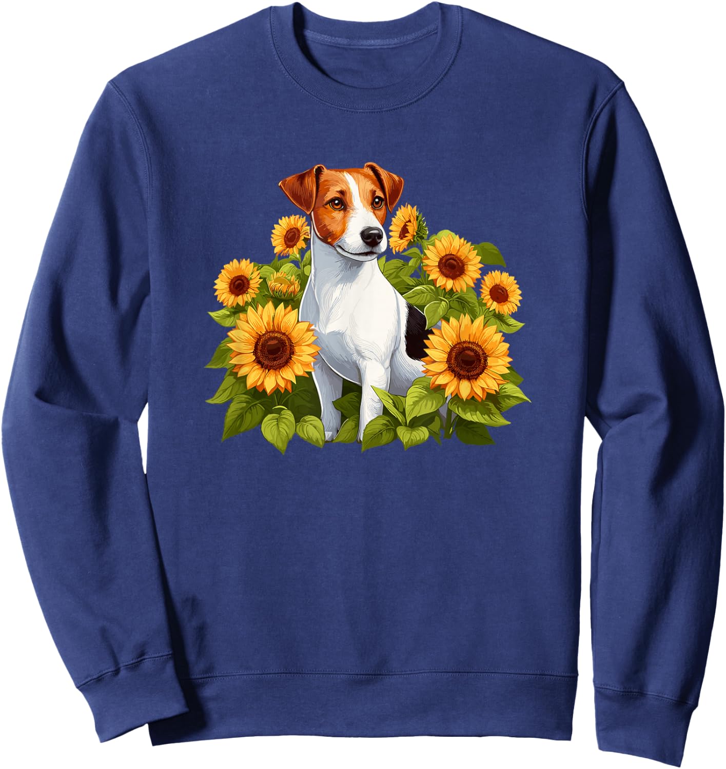 & Girls Lover Mom Sunflowers Jack Russell Terrier Sweatshirt - Sweatshirt | Navy