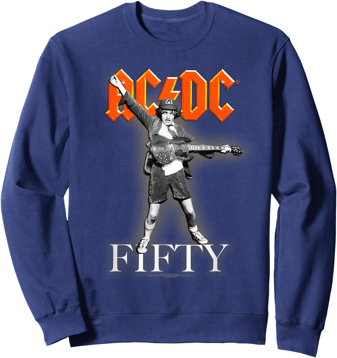 AC/DC - 50 Years of Covers, Black Sweatshirt - Sweatshirt | Navy