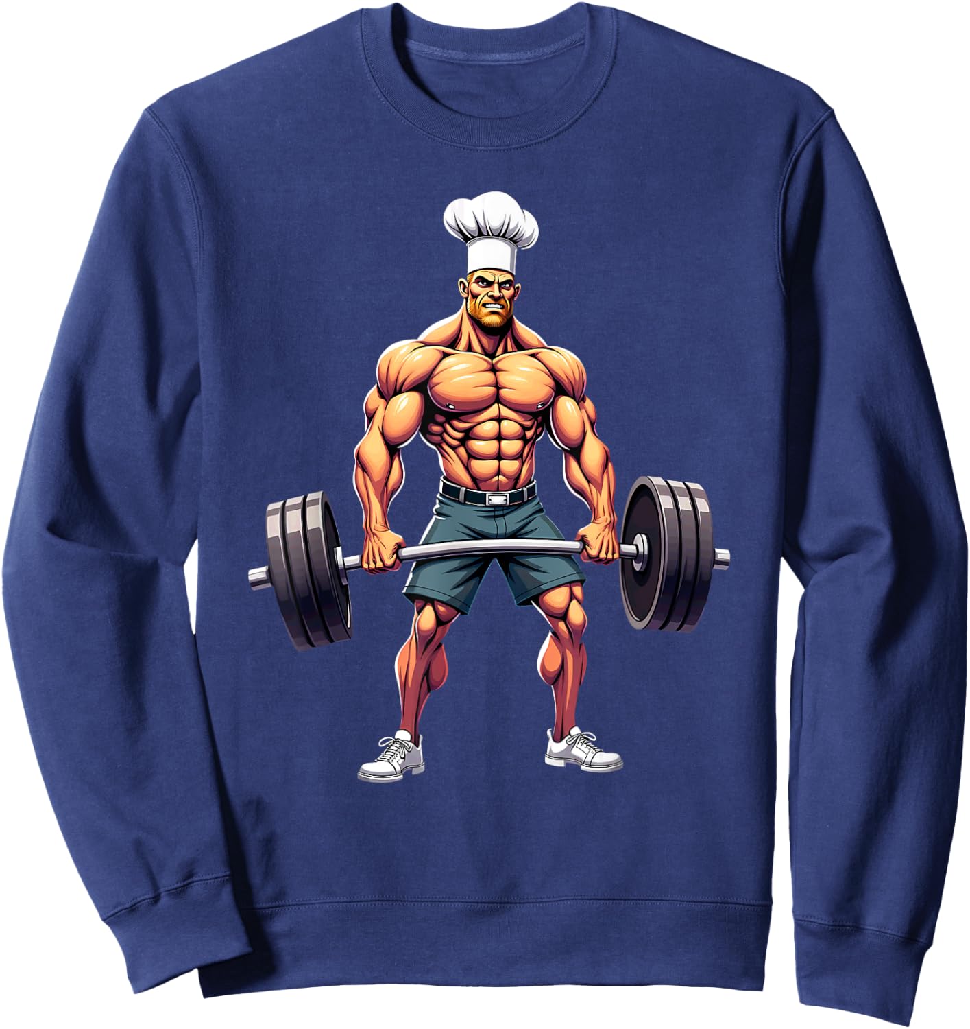 Workout Gym Chef Deadlift Weightlifting Sweatshirt - Sweatshirt | Navy