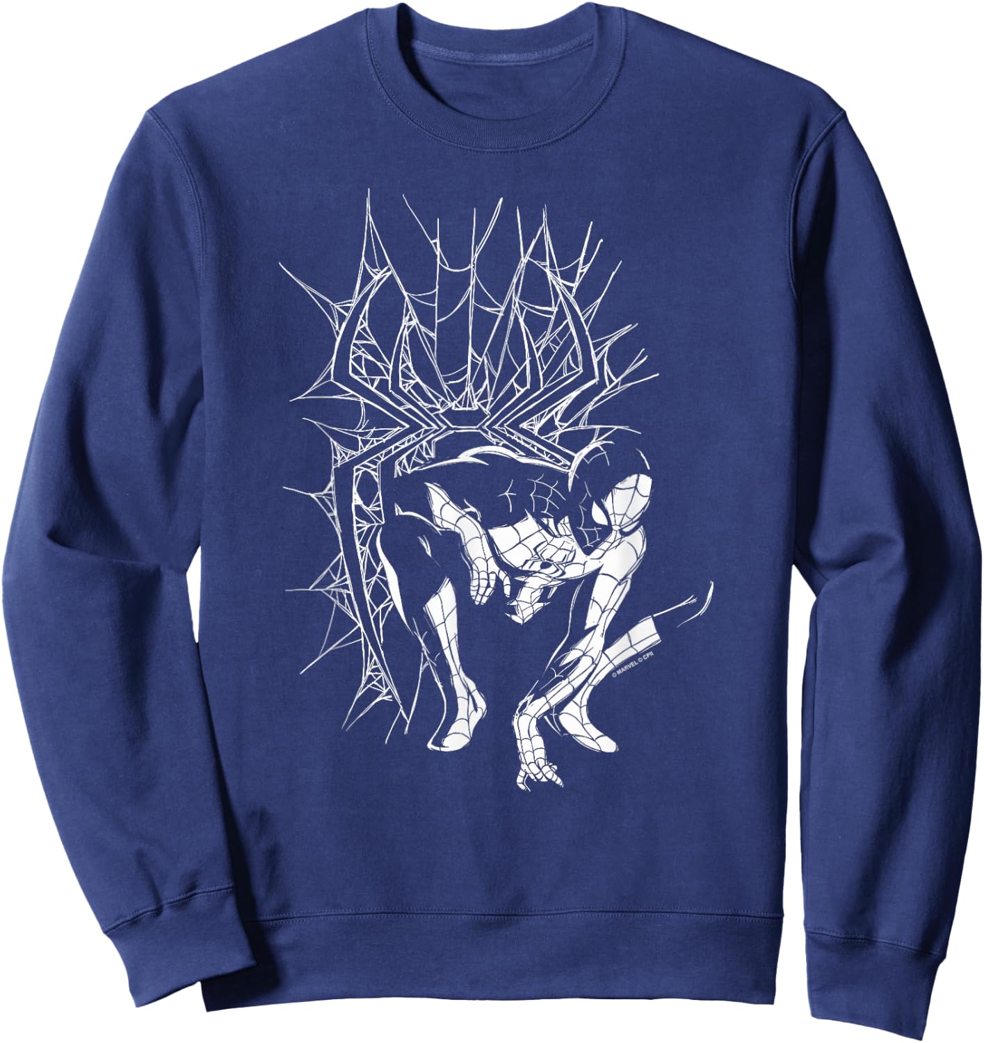 Marvel Spider-Man Day Line Art Spidey Pose Sweatshirt - Sweatshirt | Navy