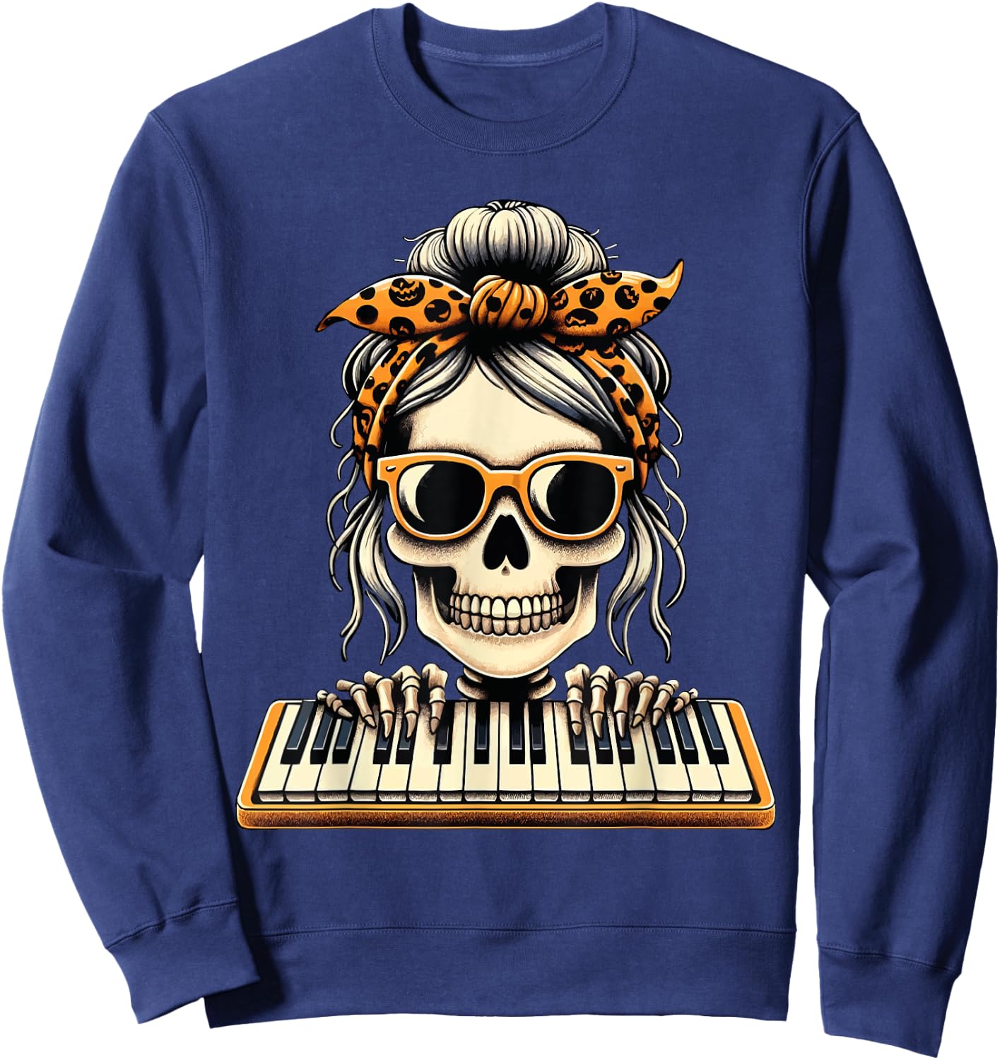 Electronic Organ Keyboard Halloween Costume Musician Sweatshirt - Sweatshirt | Navy
