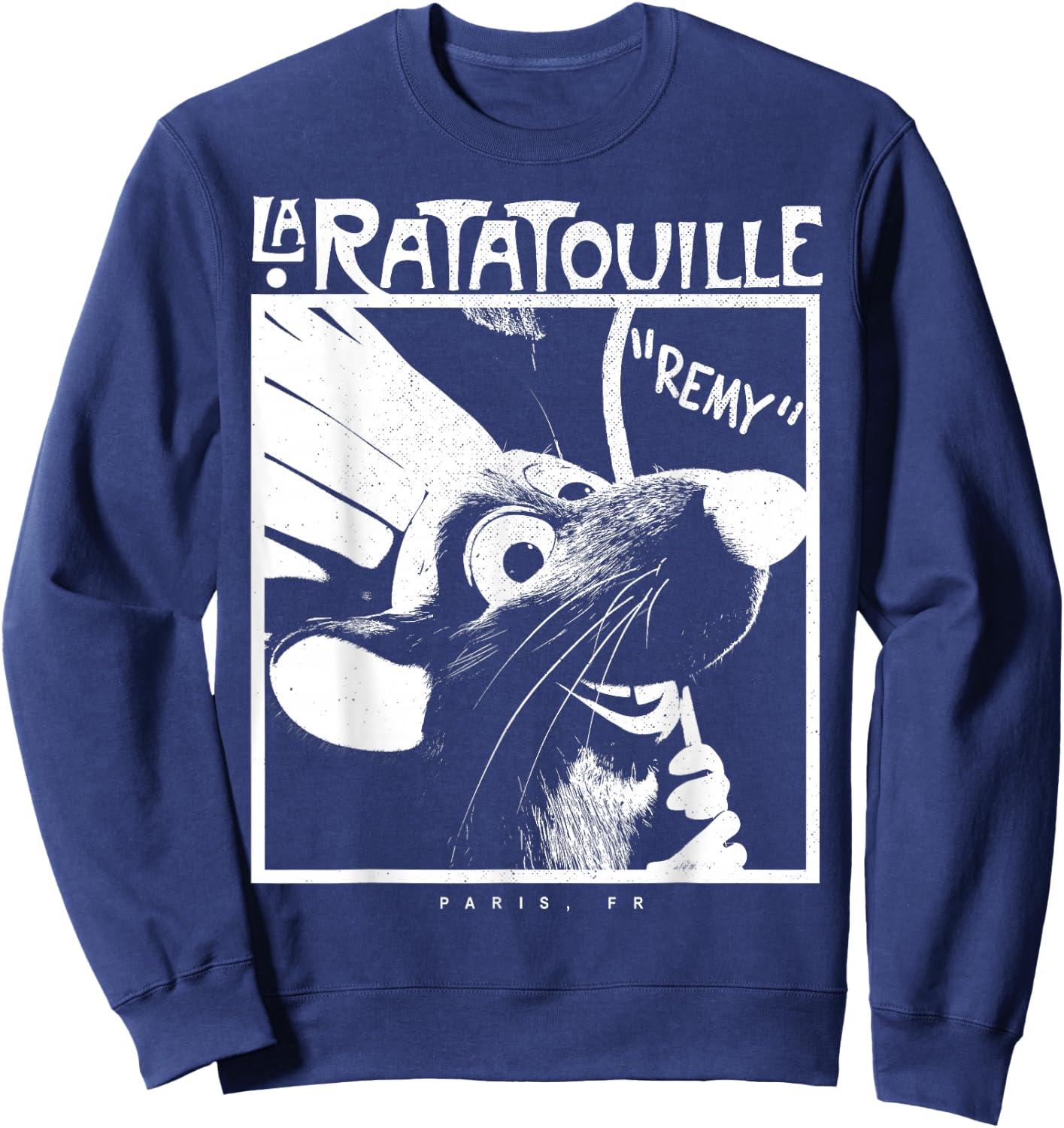 Disney Pixar Ratatouille Chef Remy Faded Silhouette Poster Sweatshirt - Sweatshirt | Navy
