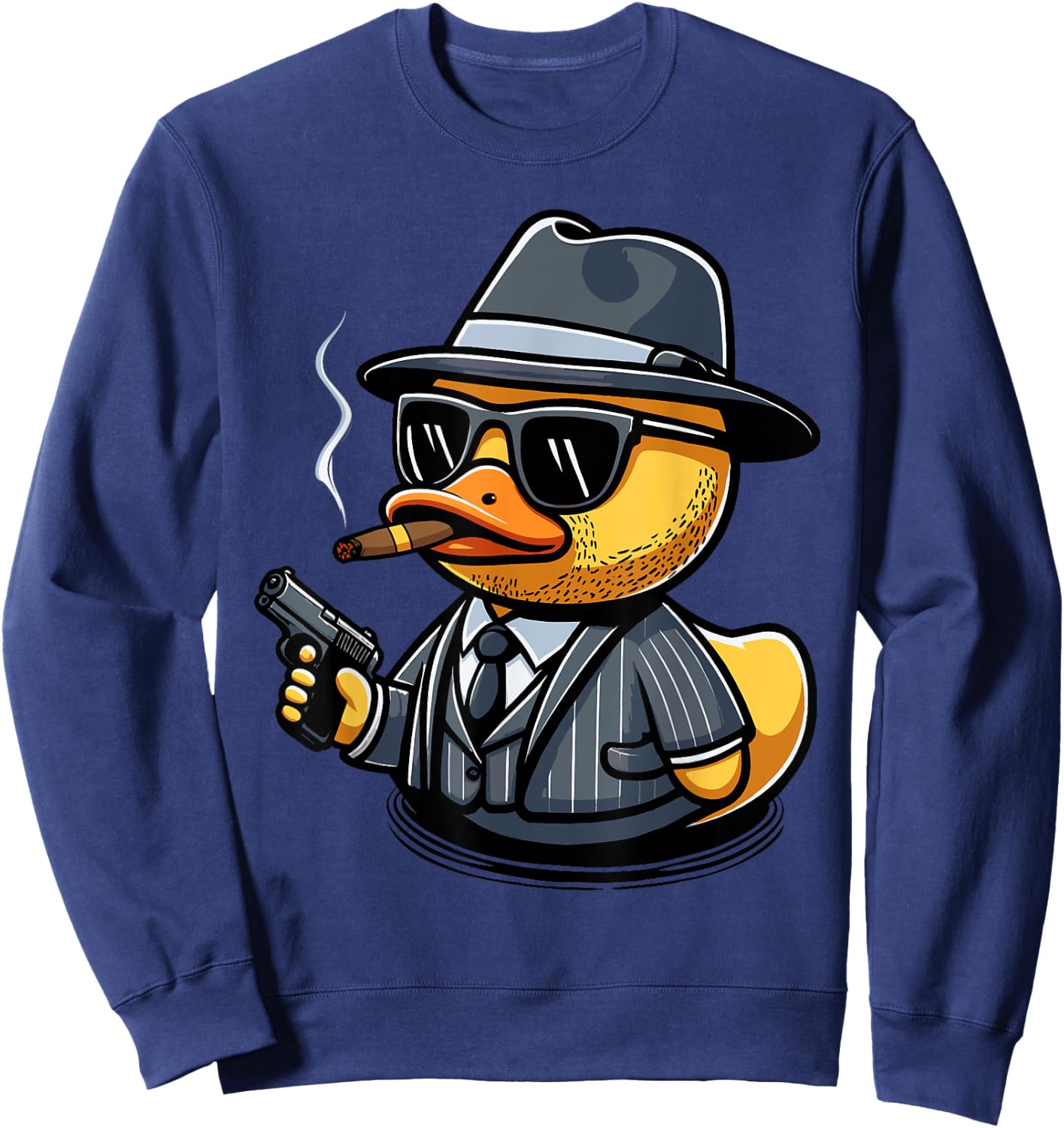 Italian Ducks Mafia Duck , Blue, S Sweatshirt - Sweatshirt | Navy