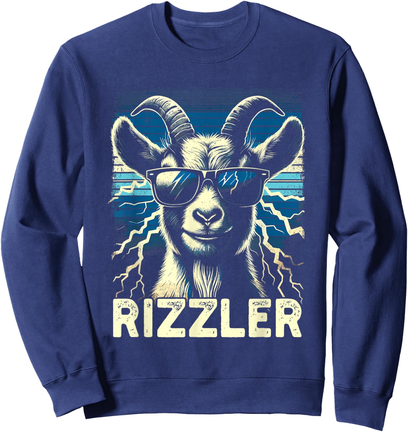Rizz Rizzler Goat Funny Meme Quote Sweatshirt - Sweatshirt | Navy