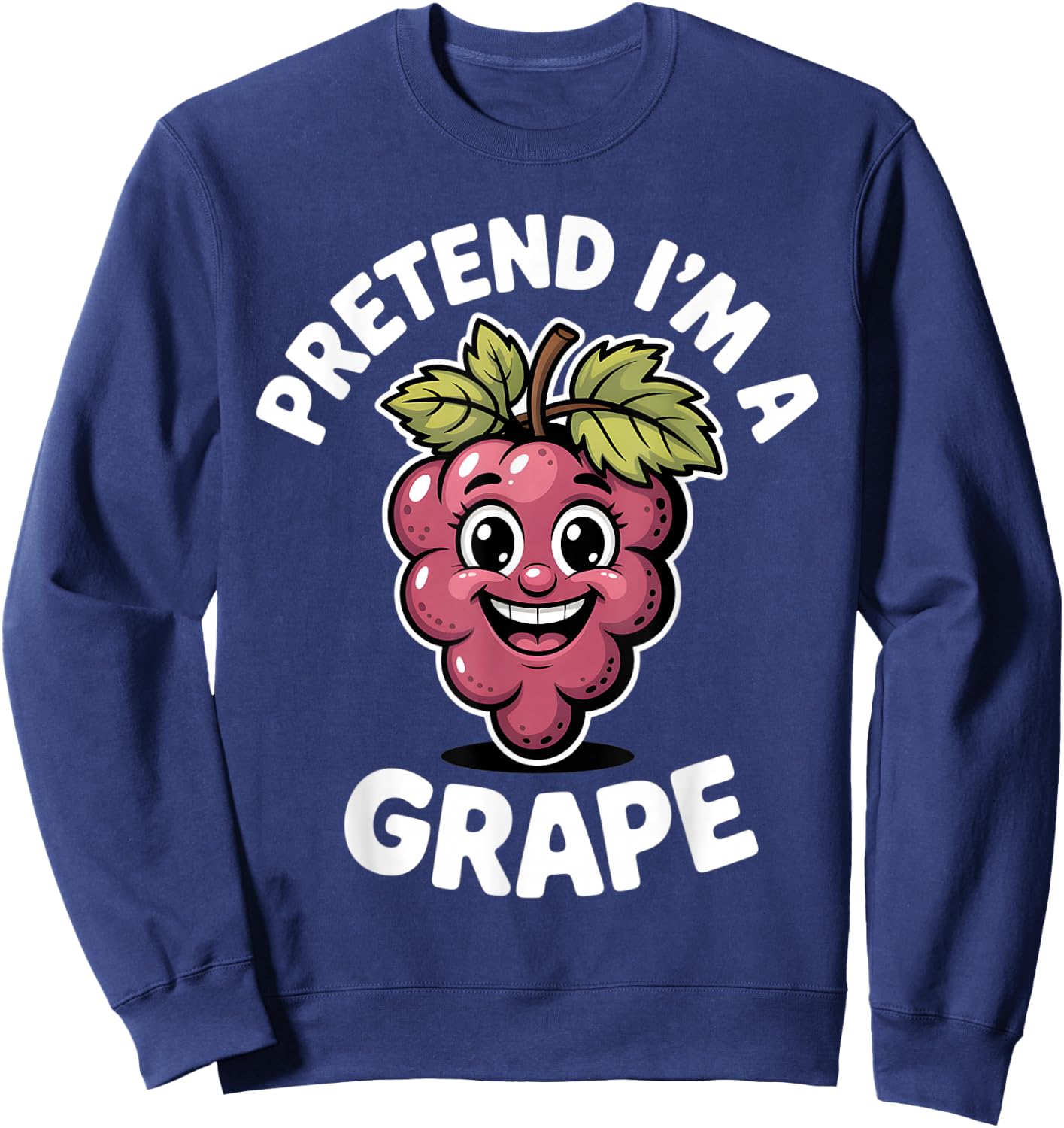 Grapes Pretend I'm A Grape Funny Fruit Grape Lover Kids Sweatshirt - Sweatshirt | Navy
