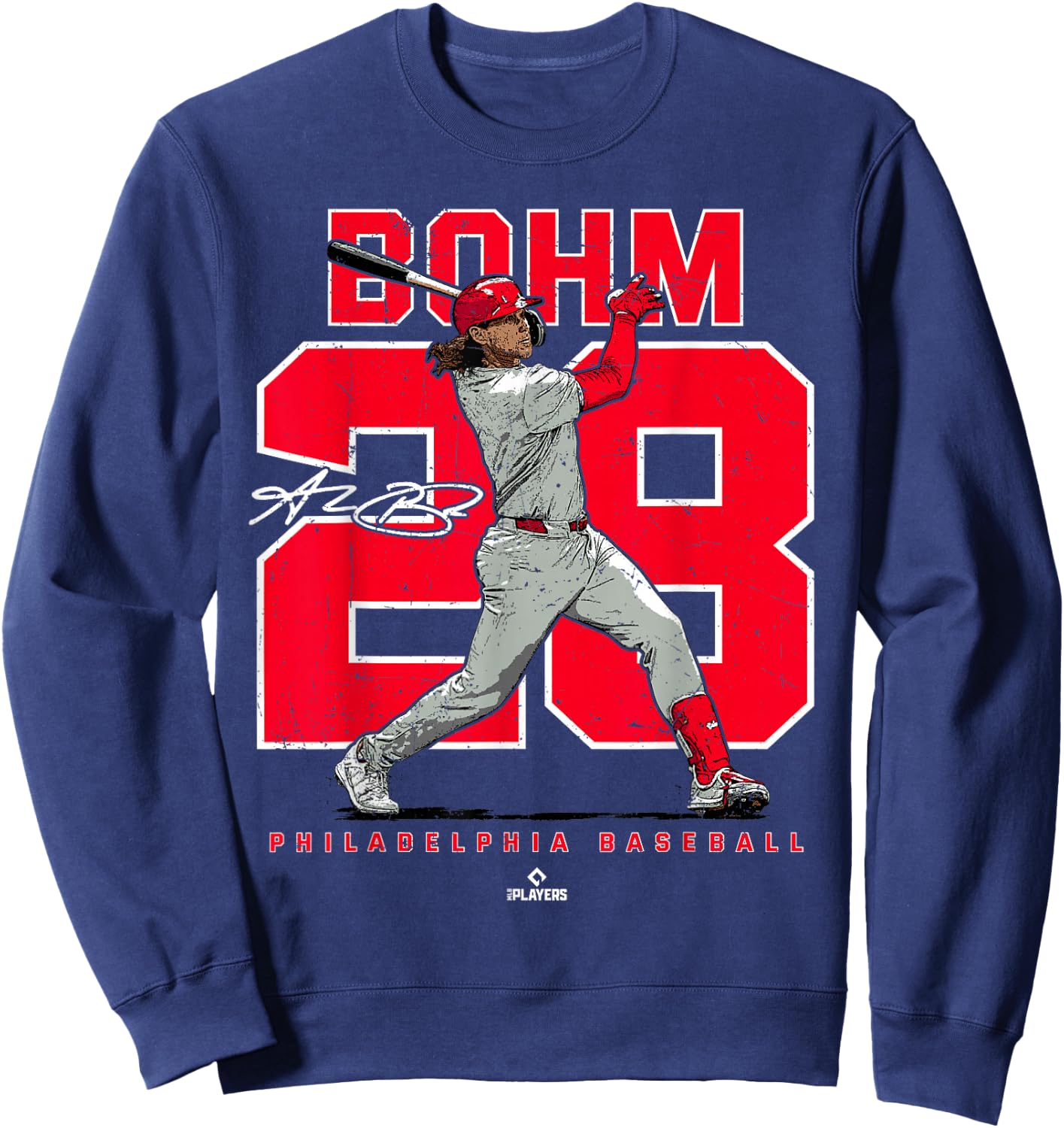 Ballpark MVP Number and Portrait Alec Bohm Philadelphia MLBPA , Small, Black Sweatshirt - Sweatshirt | Navy