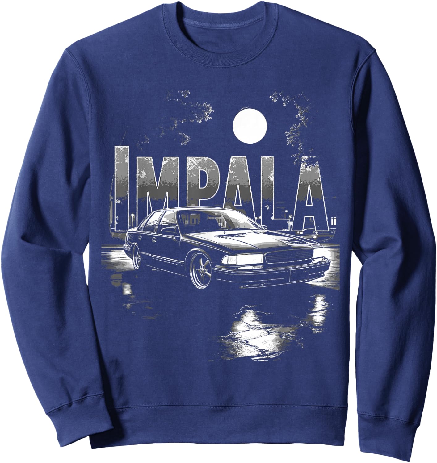 Impala B Body City Scene Impala SS Car 94-96 Coupe Impala Sweatshirt - Sweatshirt | Navy