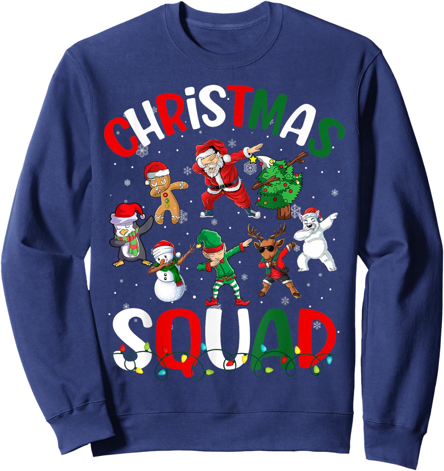 Dabbing Santa Elf Xmas PJs Christmas Girl Youth Boy Kids Sweatshirt - Sweatshirt | Navy