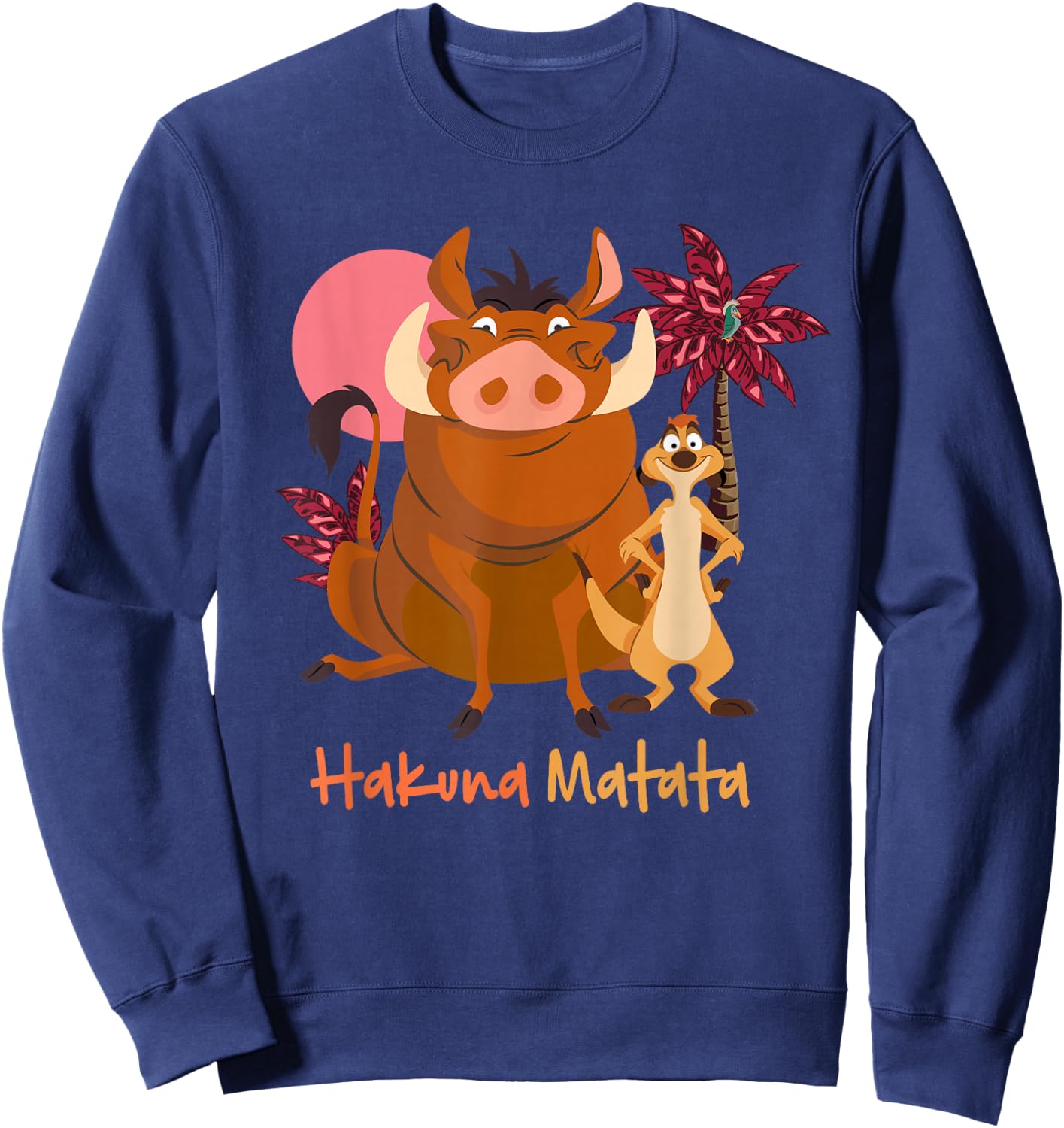 Disney The Lion King Timon & Pumbaa Hakuna Matata Face Front , black Sweatshirt - Sweatshirt | Navy