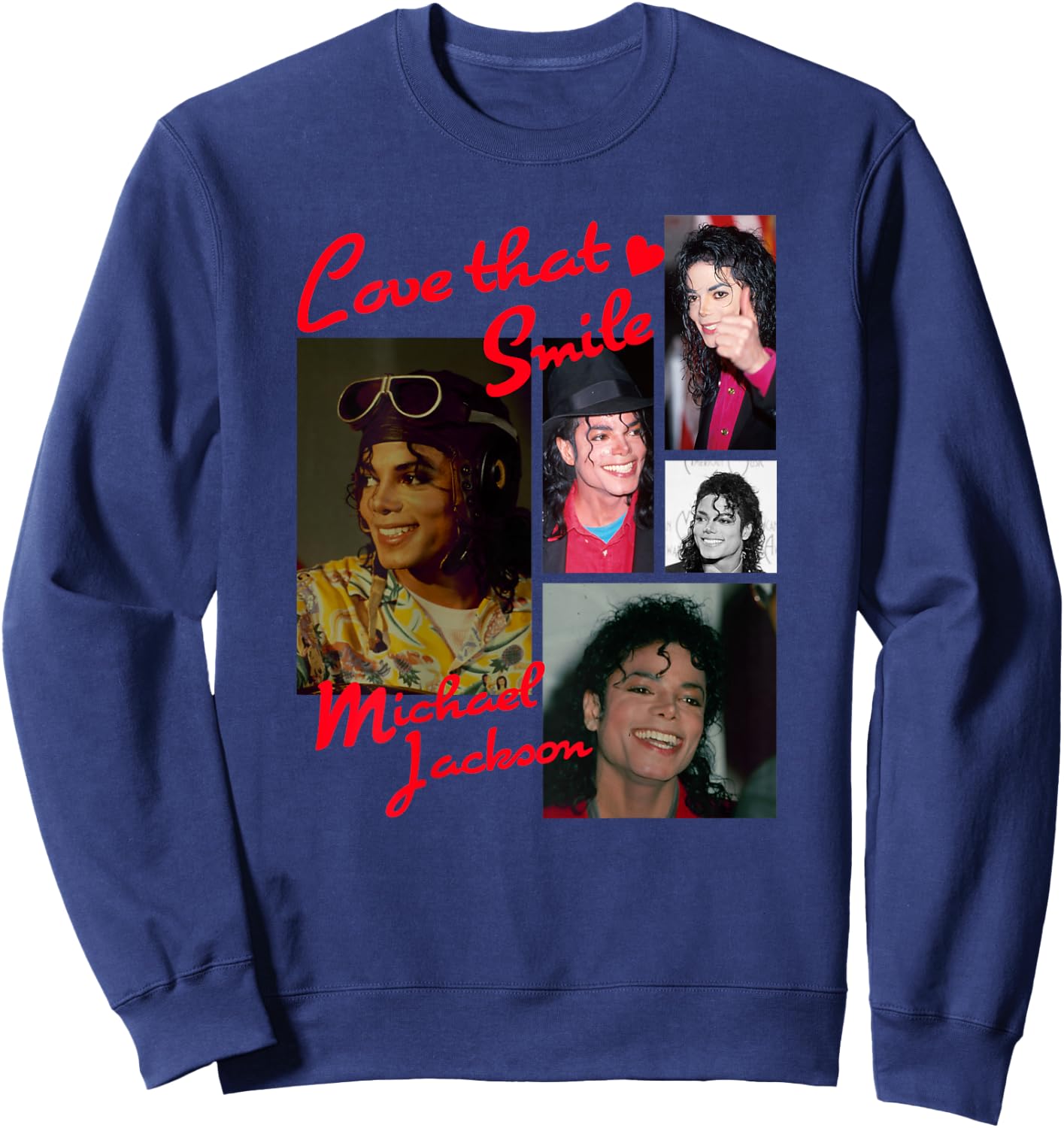 Michael Jackson 014 Back Print Sweatshirt - Sweatshirt | Navy