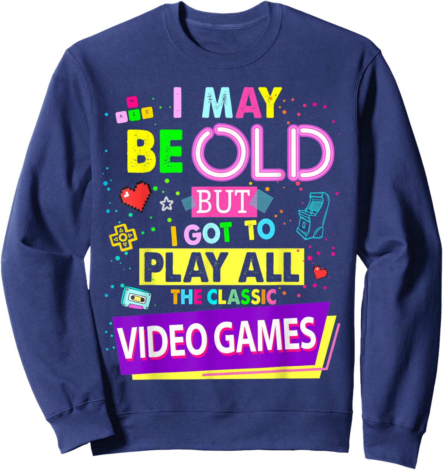 Gamer Idea & 90s Fancy Dress Older Gamer Mom Sweatshirt - Sweatshirt | Navy